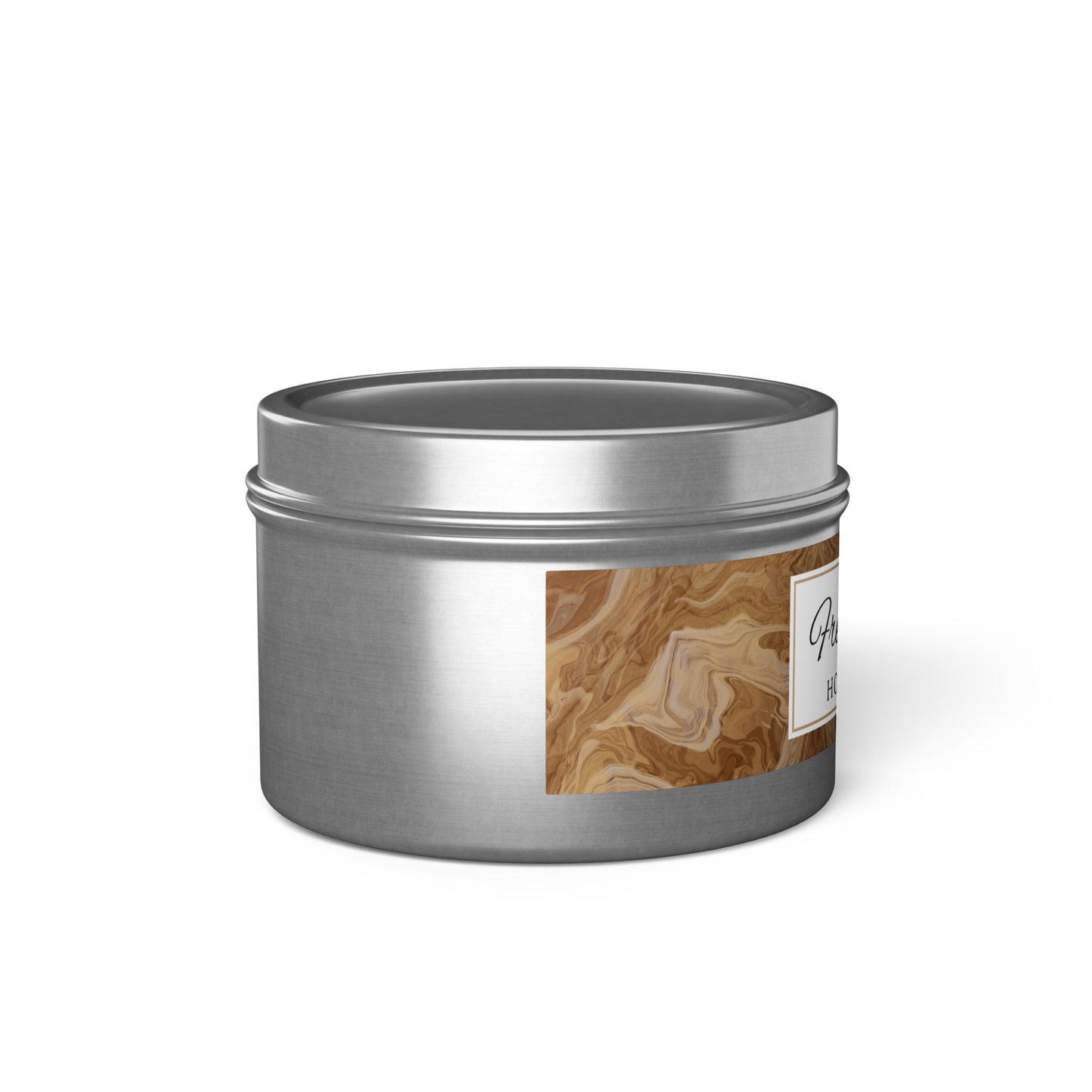 Fresh Coffee Scented Coconut Soy Wax Candle, 4 oz. Silver Tin Jar with Lid - Cozy Home Decor, Garamond, Coffee Lover Gift, Relaxing Coffee Candle