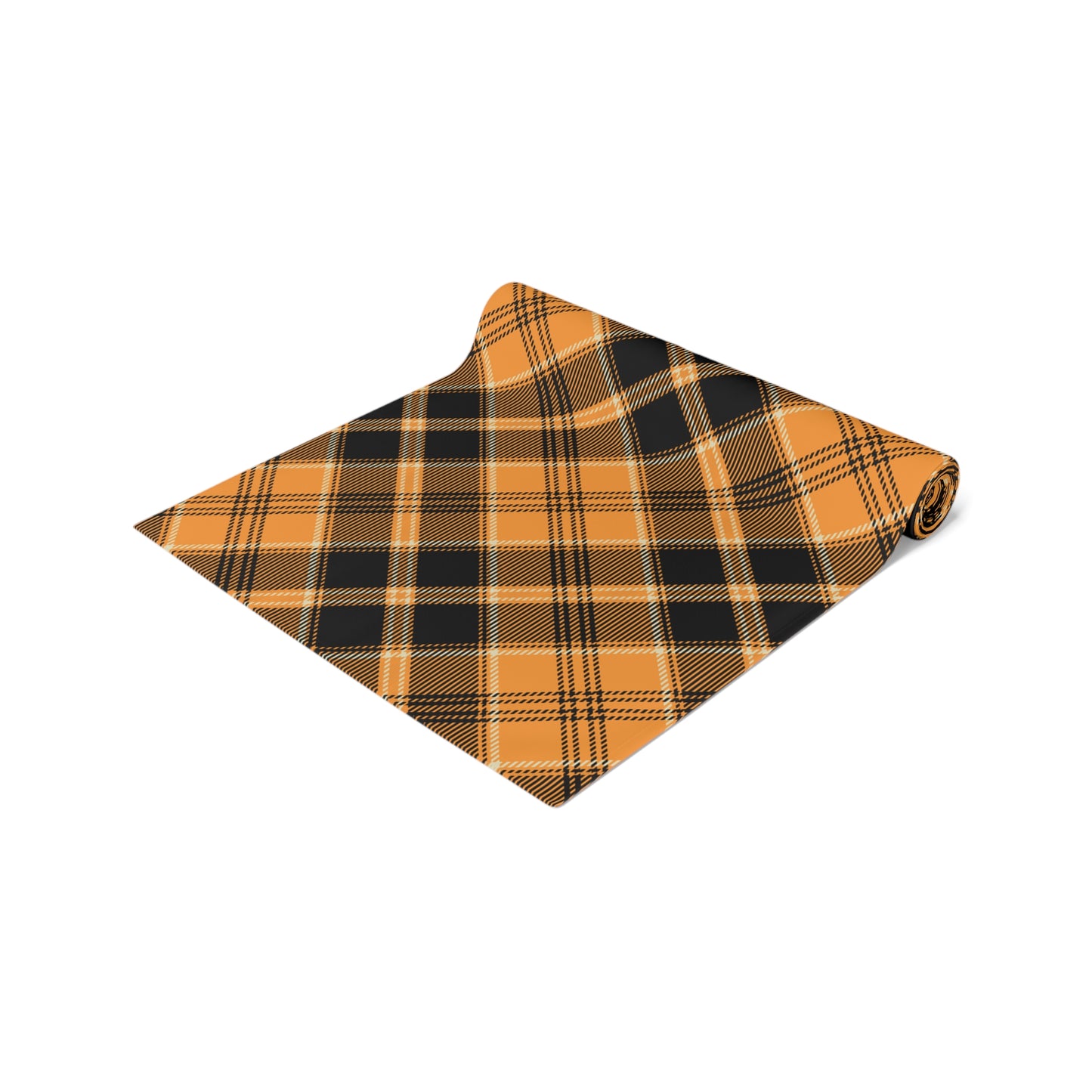 Halloween Plaid Table Runner 16" x 72" or 16" x 90" Sizes - Halloween Dining Decor, Holiday Table Decor, Fall Autumn Table Runner, Halloween Table Runner - Cotton Twill or Polyester choices