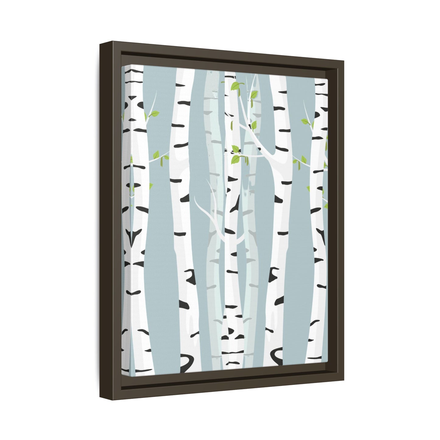 White Birch Framed Matte Canvas Art - Multiple Frame Colors & Size Options