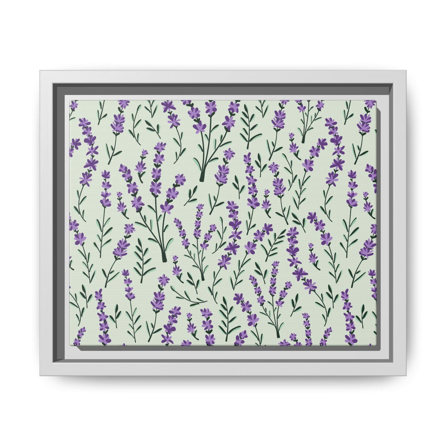 Lavender Sage Framed Matte Canvas Art - Multiple Frame Color & Size Options