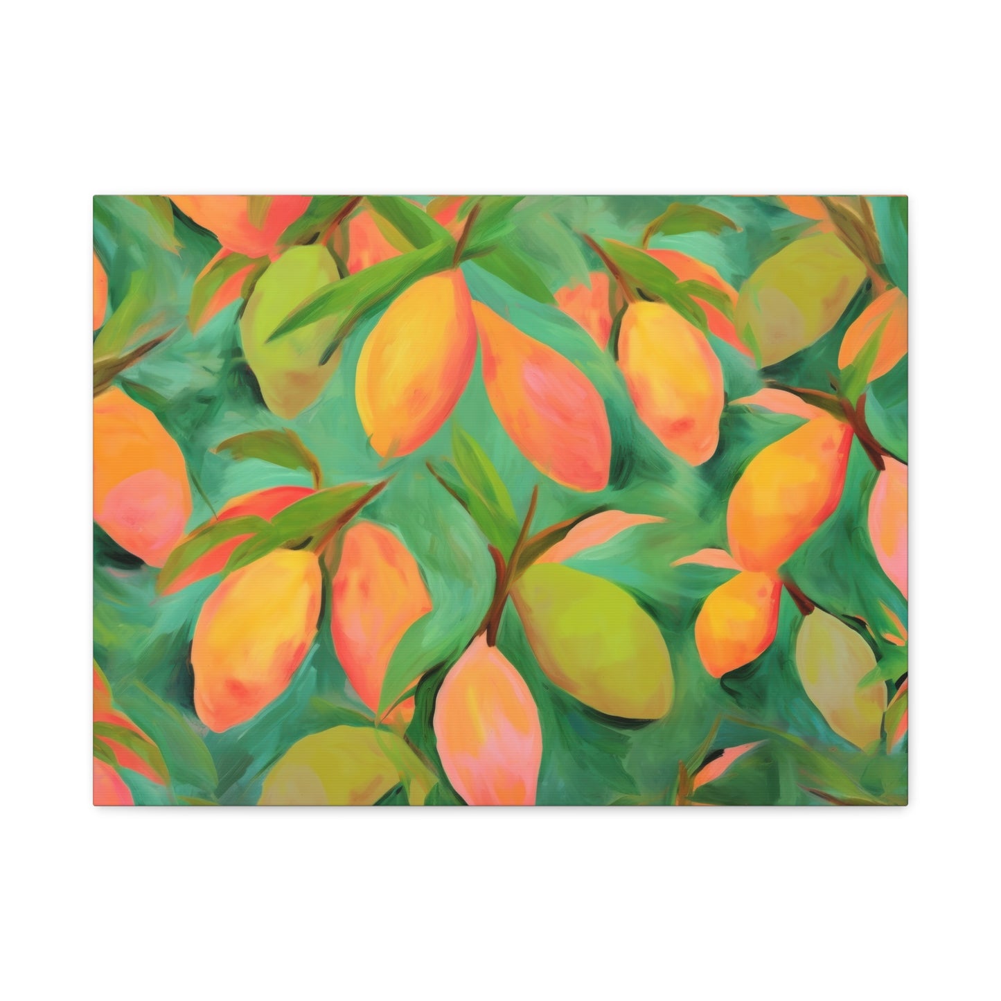 Mangoes Canvas Art Print - Multiple Sizing Options - Vibrant Mango Canvas Wall Art Print, Colorful Wall Decor, Perfect for Gifts, Mango Lover's Decor