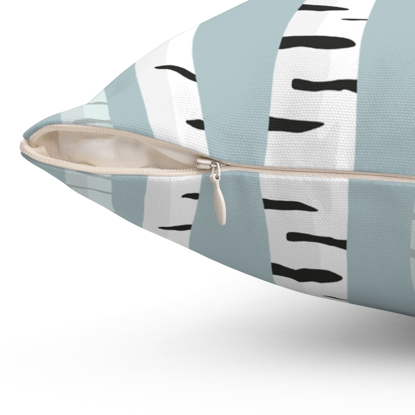 White Birch Printed Square Pillow Cover with Insert - Multiple Sizes (14"x14", 16"x16", 18"x18", 20"x20"), Includes insert and zipper closure