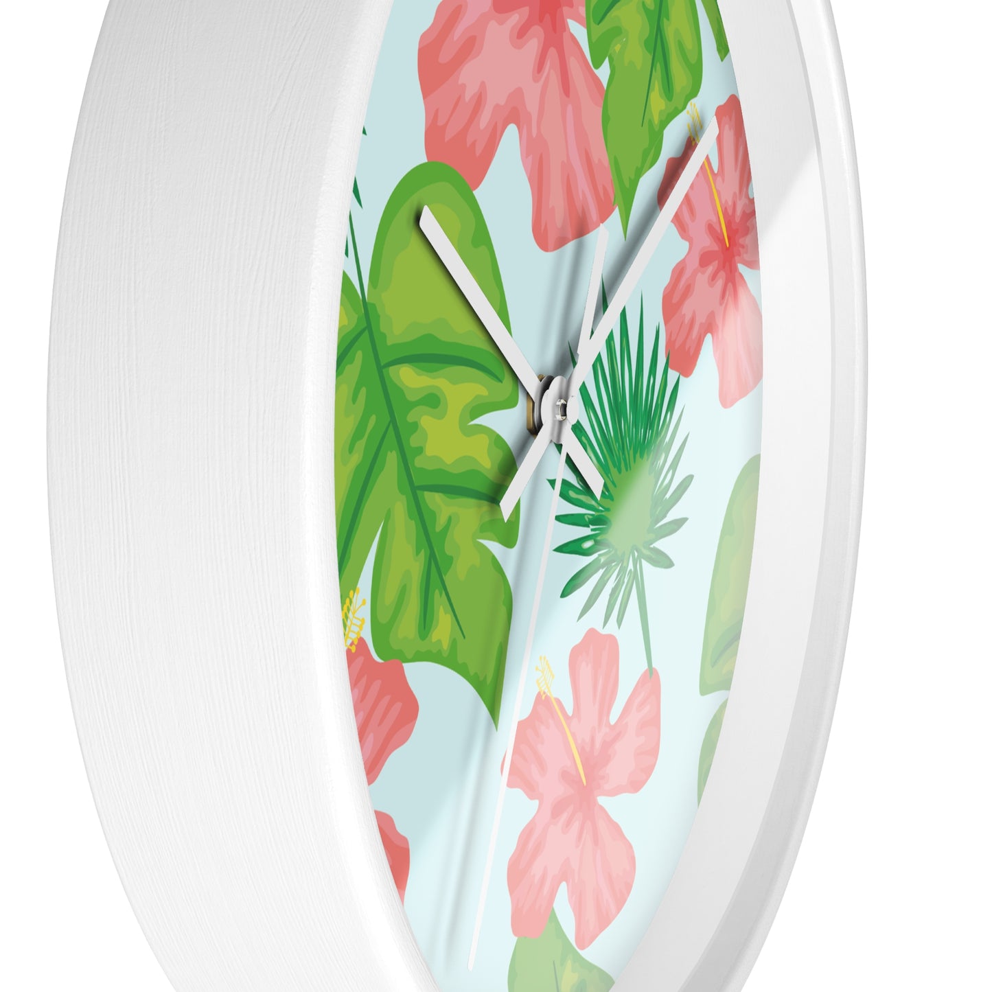 Tropical Island Wall Clock - Select from Black, White or Natural Wood Color