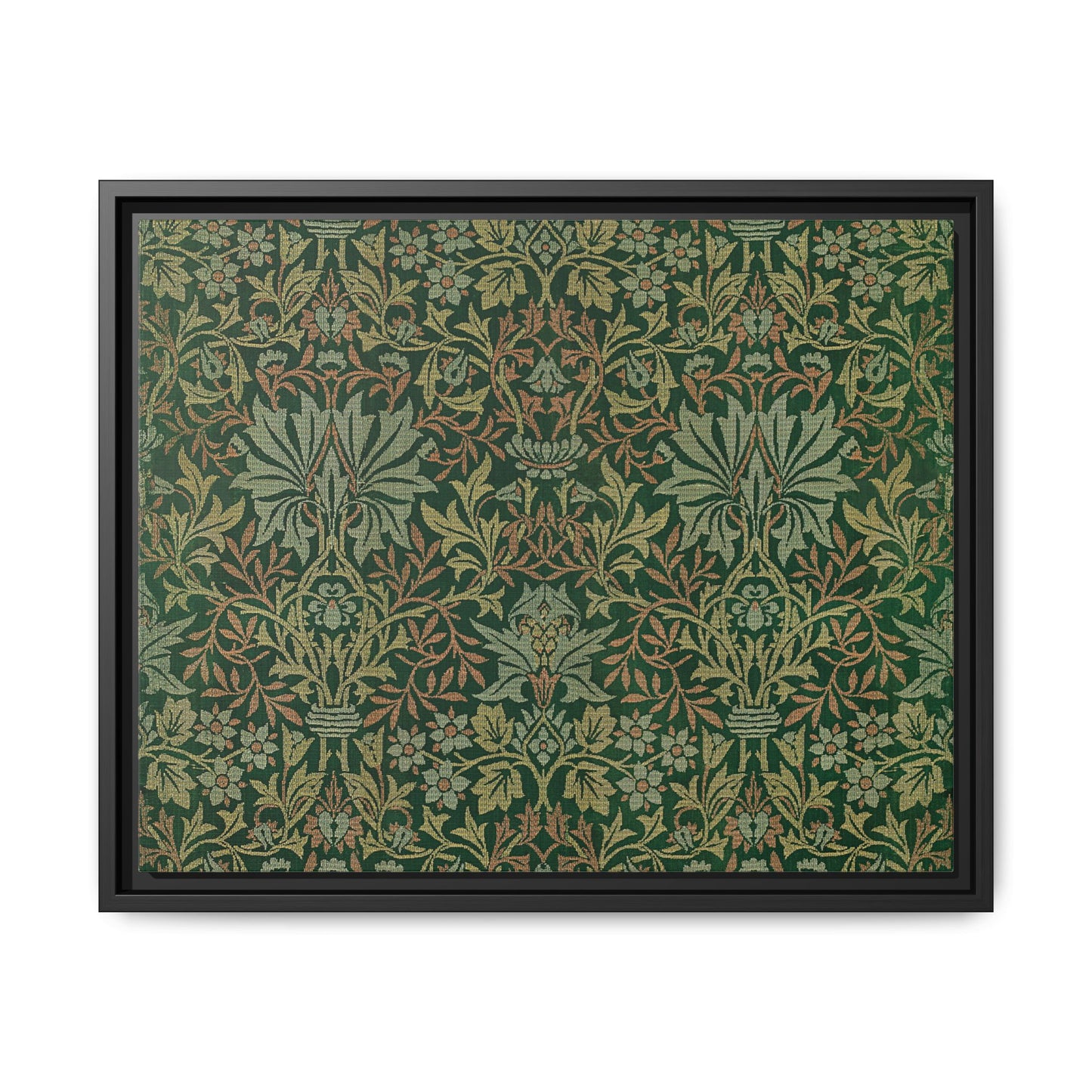 Flower Garden Framed Matte Canvas Art - Multiple Frame Colors & Size Options