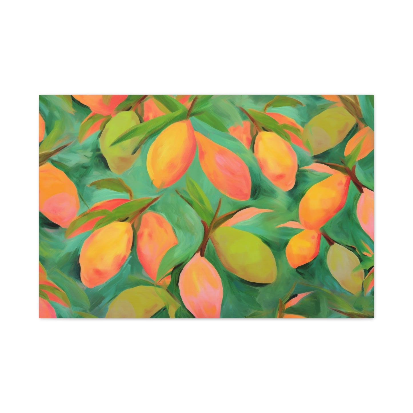 Mangoes Canvas Art Print - Multiple Sizing Options - Vibrant Mango Canvas Wall Art Print, Colorful Wall Decor, Perfect for Gifts, Mango Lover's Decor