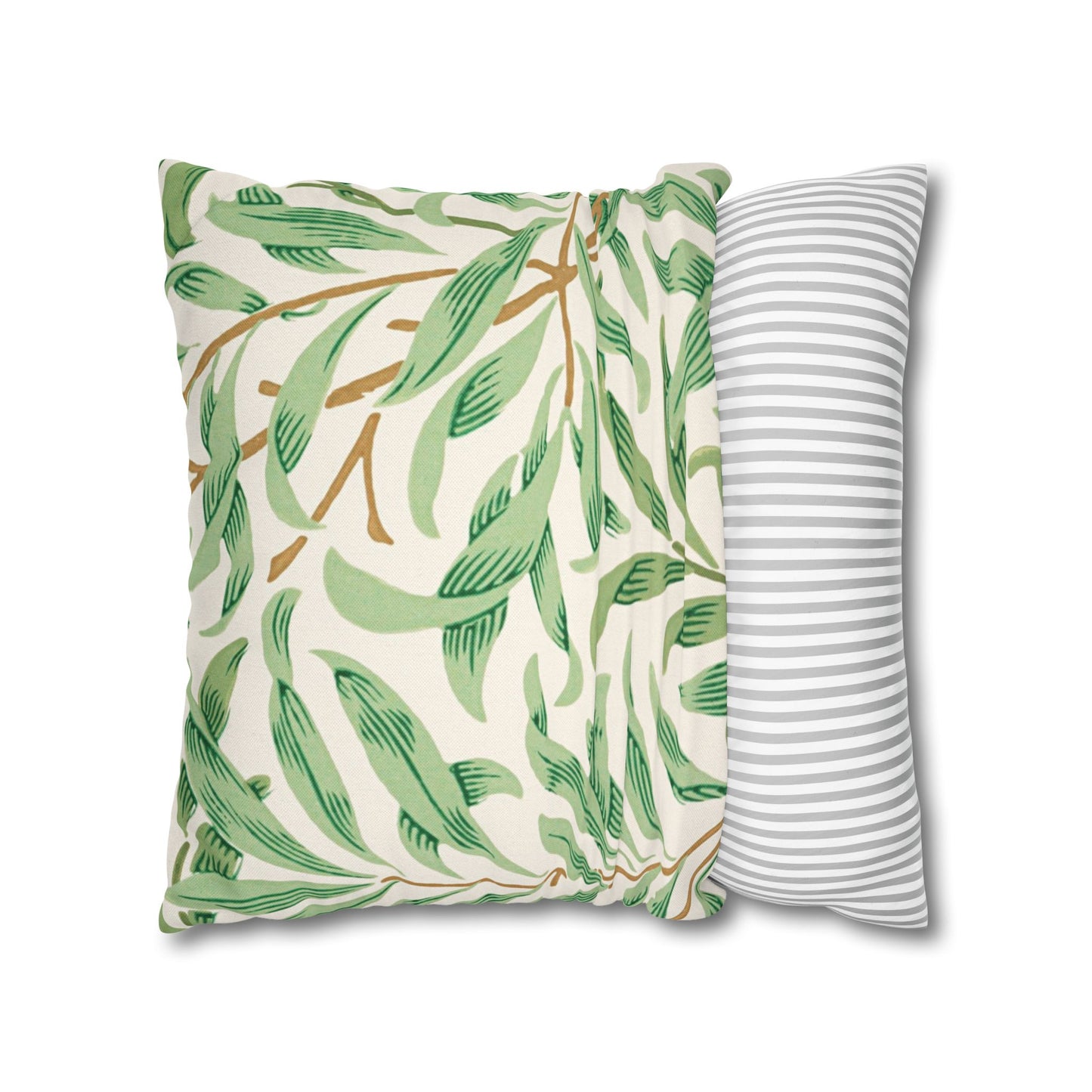 Willow Boughs Printed Square Pillow Cover (No Insert) - Multiple Sizes (14"x14", 16"x16", 18"x18", 20"x20"), Includes zipper closure