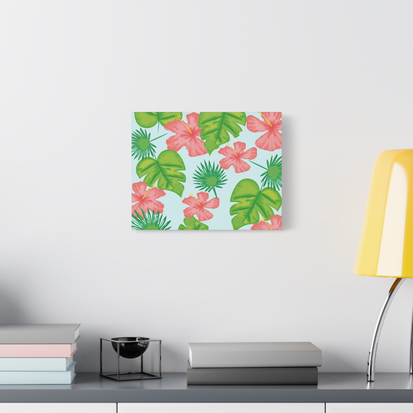 Tropical Island Canvas Art Print - Multiple Sizing Options - Tropical Art Wall Print, Floral Matte Canvas Home Decor