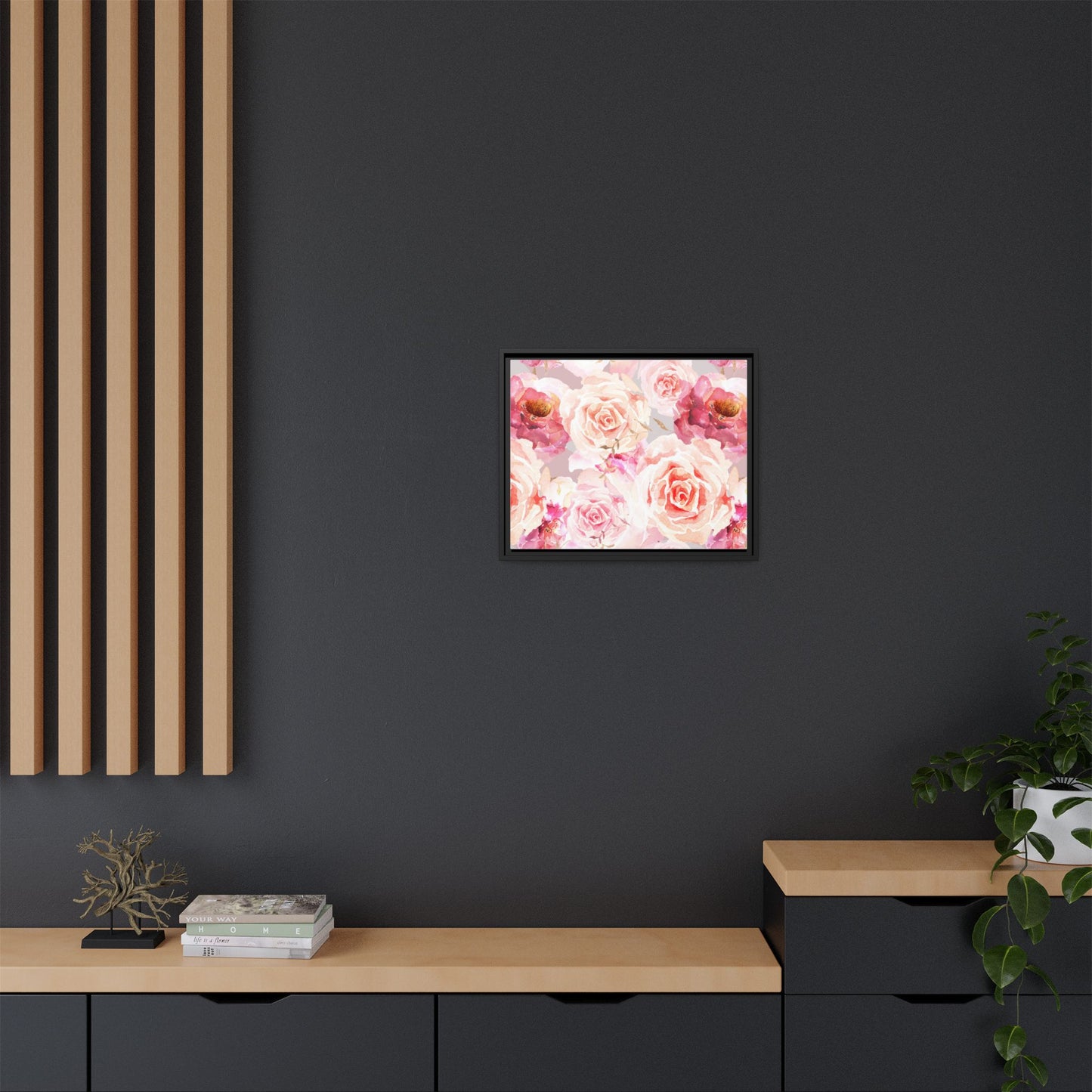 Bohemian Rose Framed Matte Canvas Art - Multiple Frame Colors & Size Options