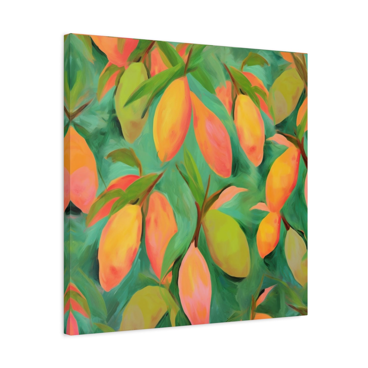 Mangoes Canvas Art Print - Multiple Sizing Options - Vibrant Mango Canvas Wall Art Print, Colorful Wall Decor, Perfect for Gifts, Mango Lover's Decor