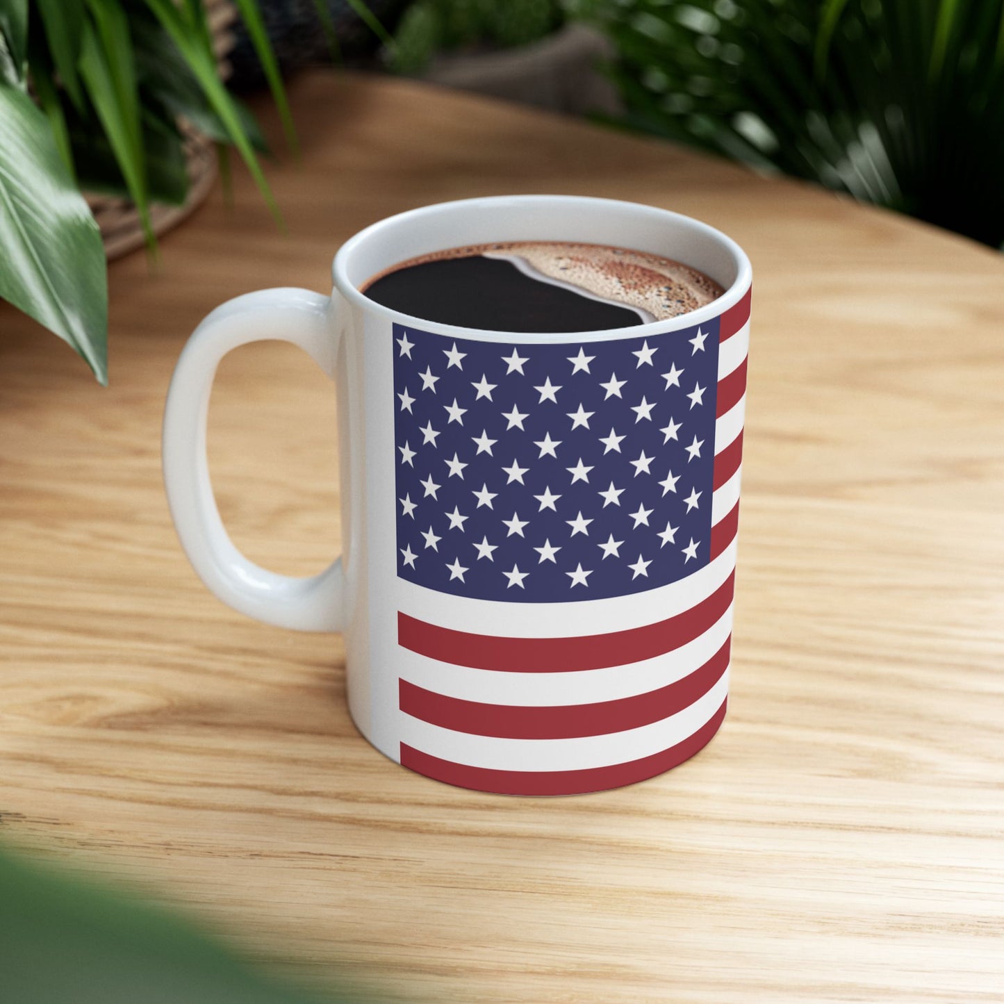 American Flag Mug - 11 oz. & 15 oz. size options - Patriotic Ceramic Mug | USA Flag Design for Coffee Lovers, 4th of July Gift, Home Decor, Tea Drinkware, Independence Day Celebration