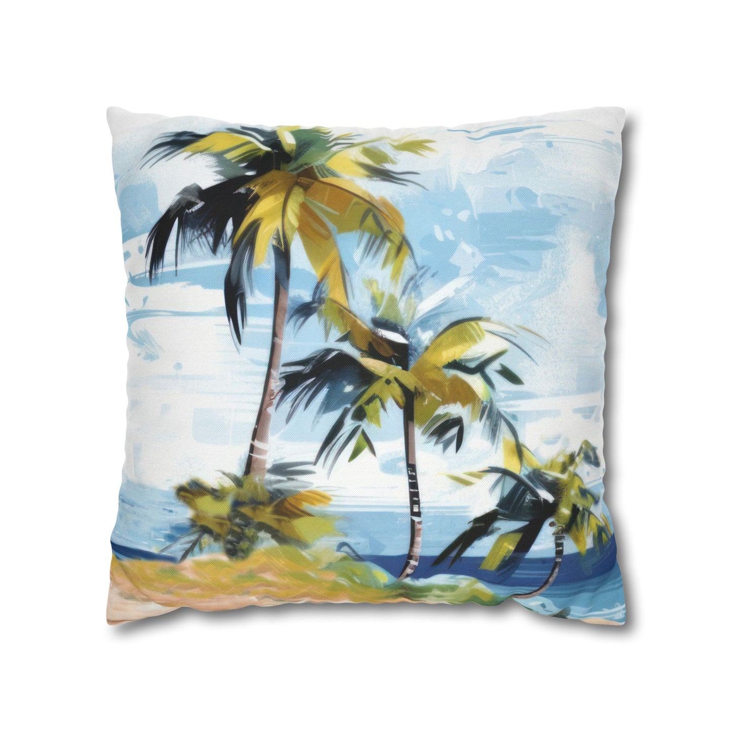 Tropical Retreat Printed Square Pillow Cover (no insert) - Multiple Sizes (14"x14", 16"x16", 18"x18", 20"x20"), Includes zipper closure