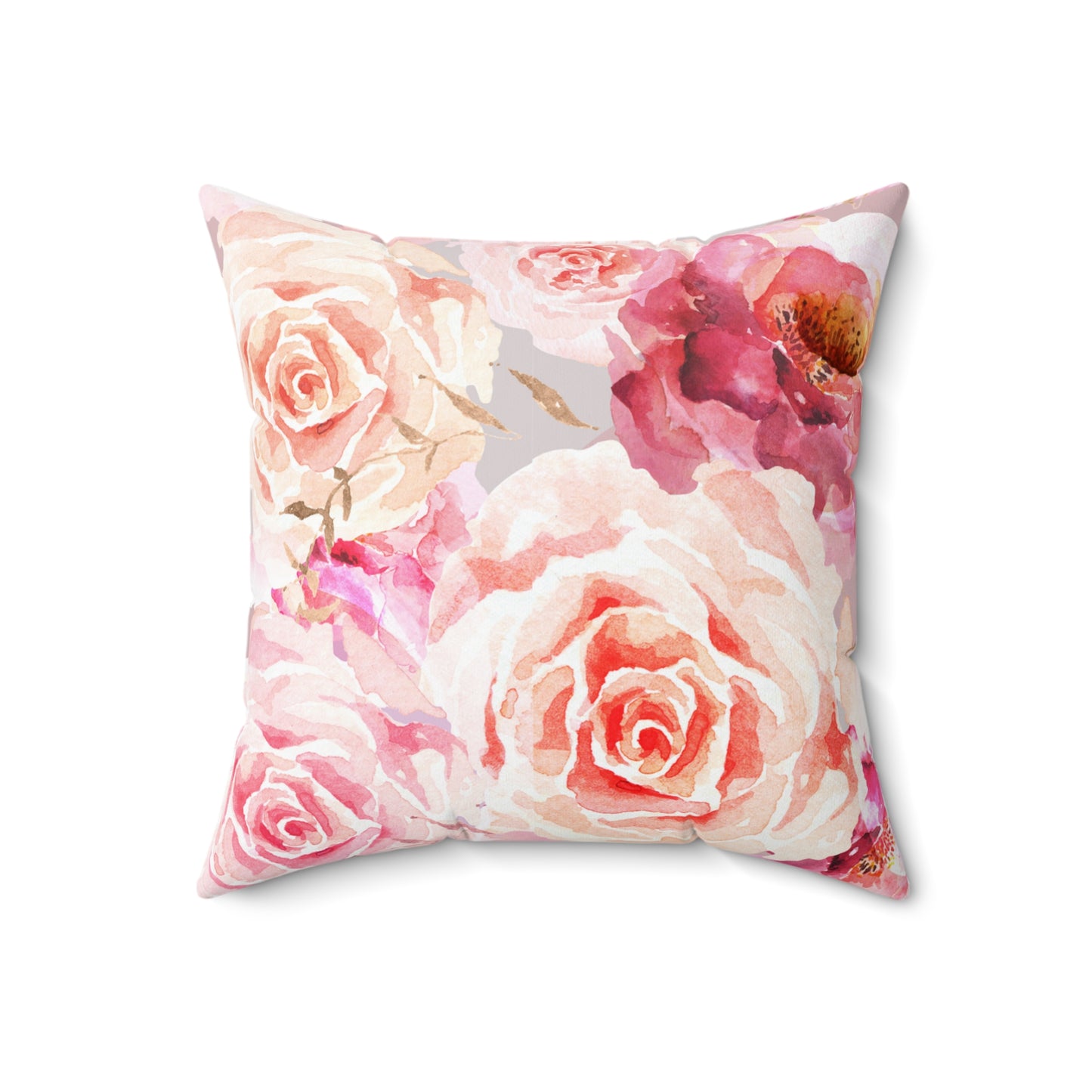 Bohemian Rose Printed Square Pillow Cover with Insert - Multiple Sizes (14"x14", 16"x16", 18"x18", 20"x20"), Includes insert and zipper closure