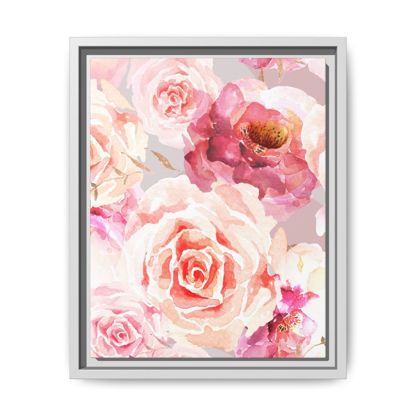 Bohemian Rose Framed Matte Canvas Art - Multiple Frame Colors & Size Options