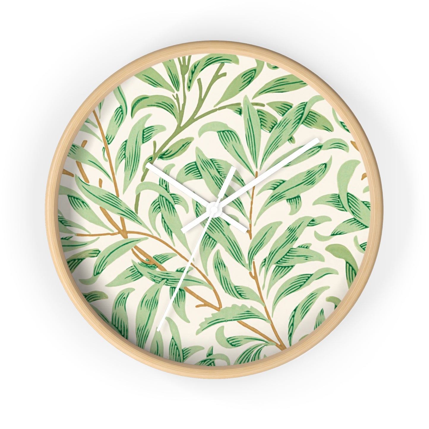 Willow Boughs Wall Clock - Select from Black, White or Natural Wood Frame