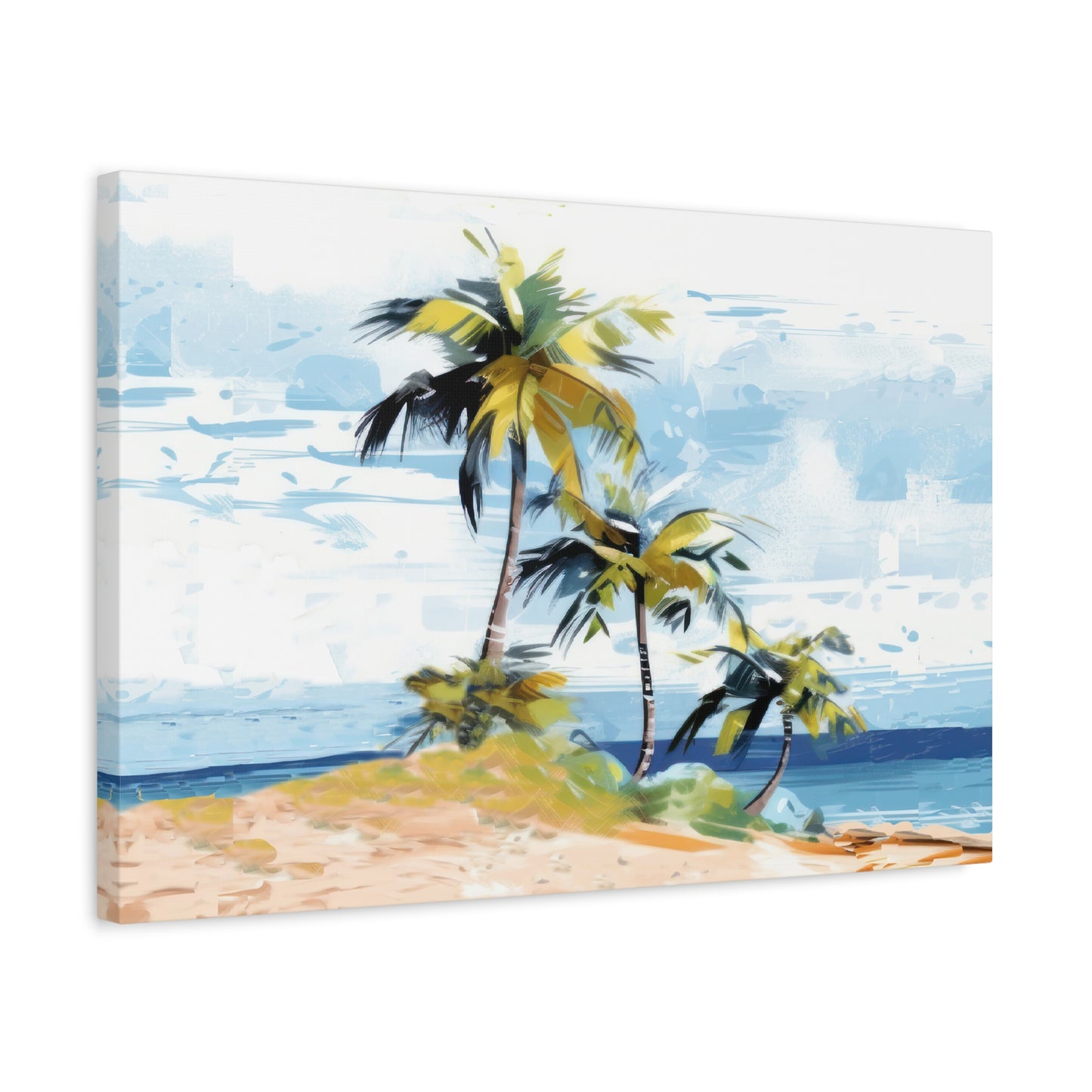 Tropical Retreat Canvas Wall Art Print - Multiple Sizing Options - Tropical Canvas Print, Coastal Wall Art, Beach Decor, Palm Tree Artwork