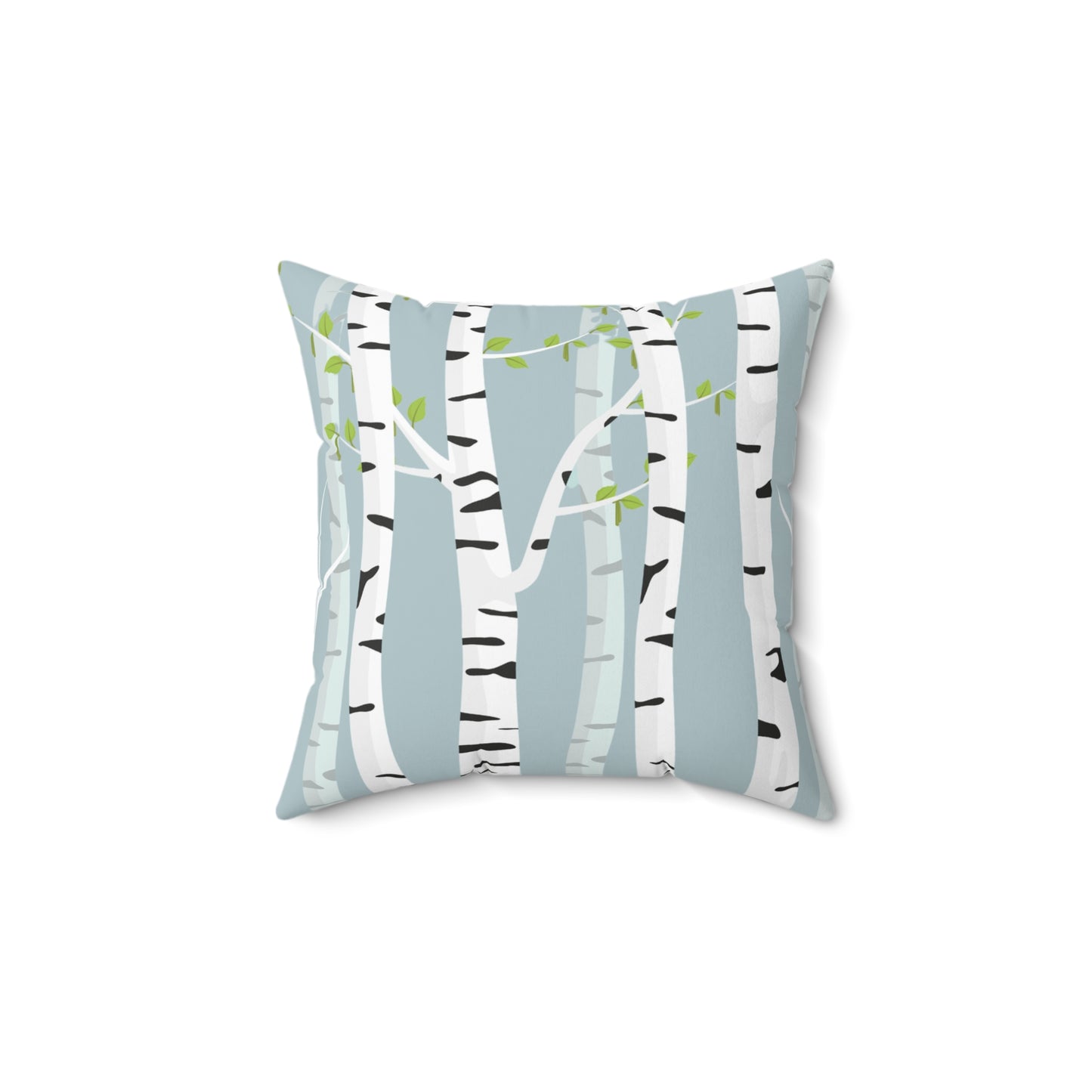 White Birch Printed Square Pillow Cover with Insert - Multiple Sizes (14"x14", 16"x16", 18"x18", 20"x20"), Includes insert and zipper closure