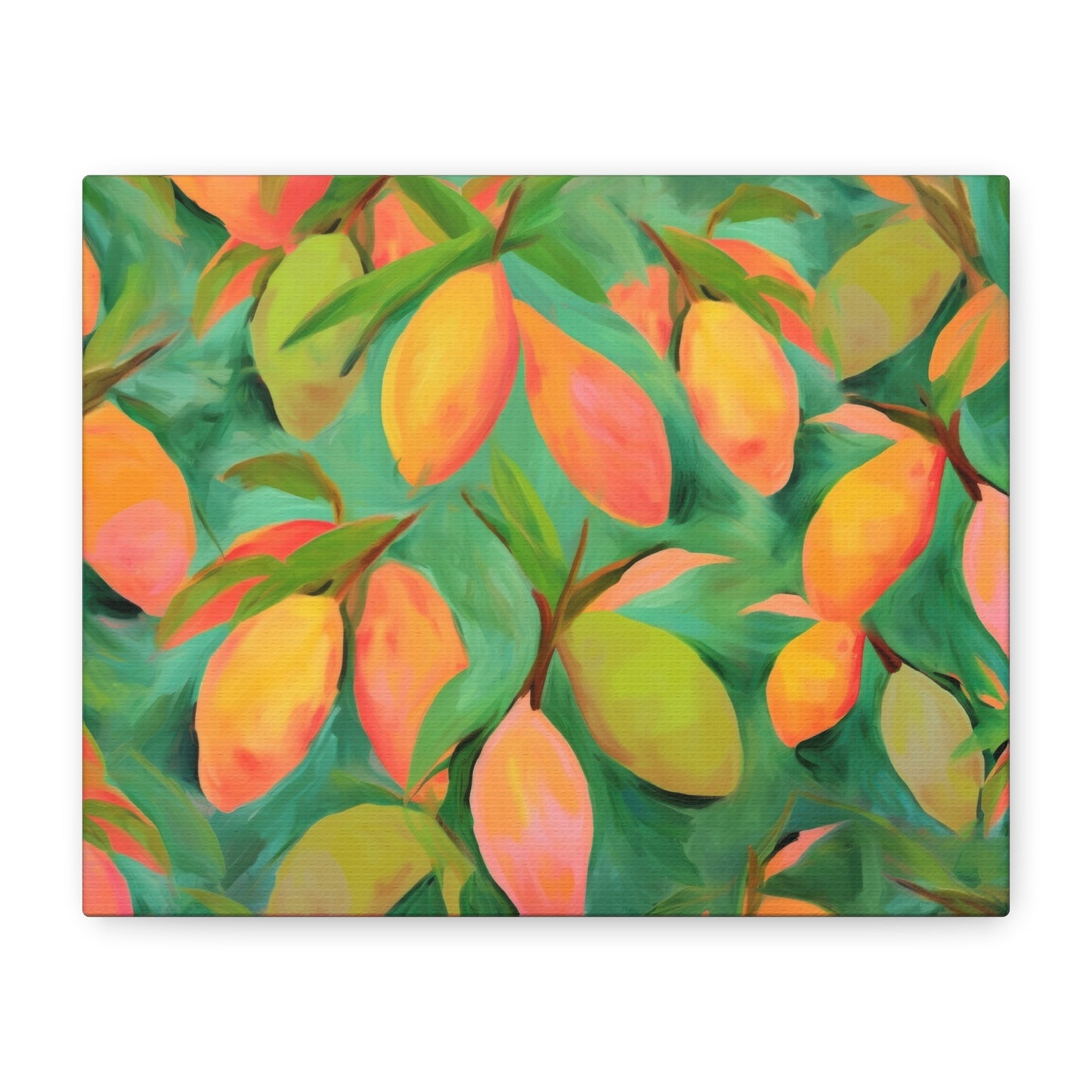 Mangoes Canvas Art Print - Multiple Sizing Options - Vibrant Mango Canvas Wall Art Print, Colorful Wall Decor, Perfect for Gifts, Mango Lover's Decor