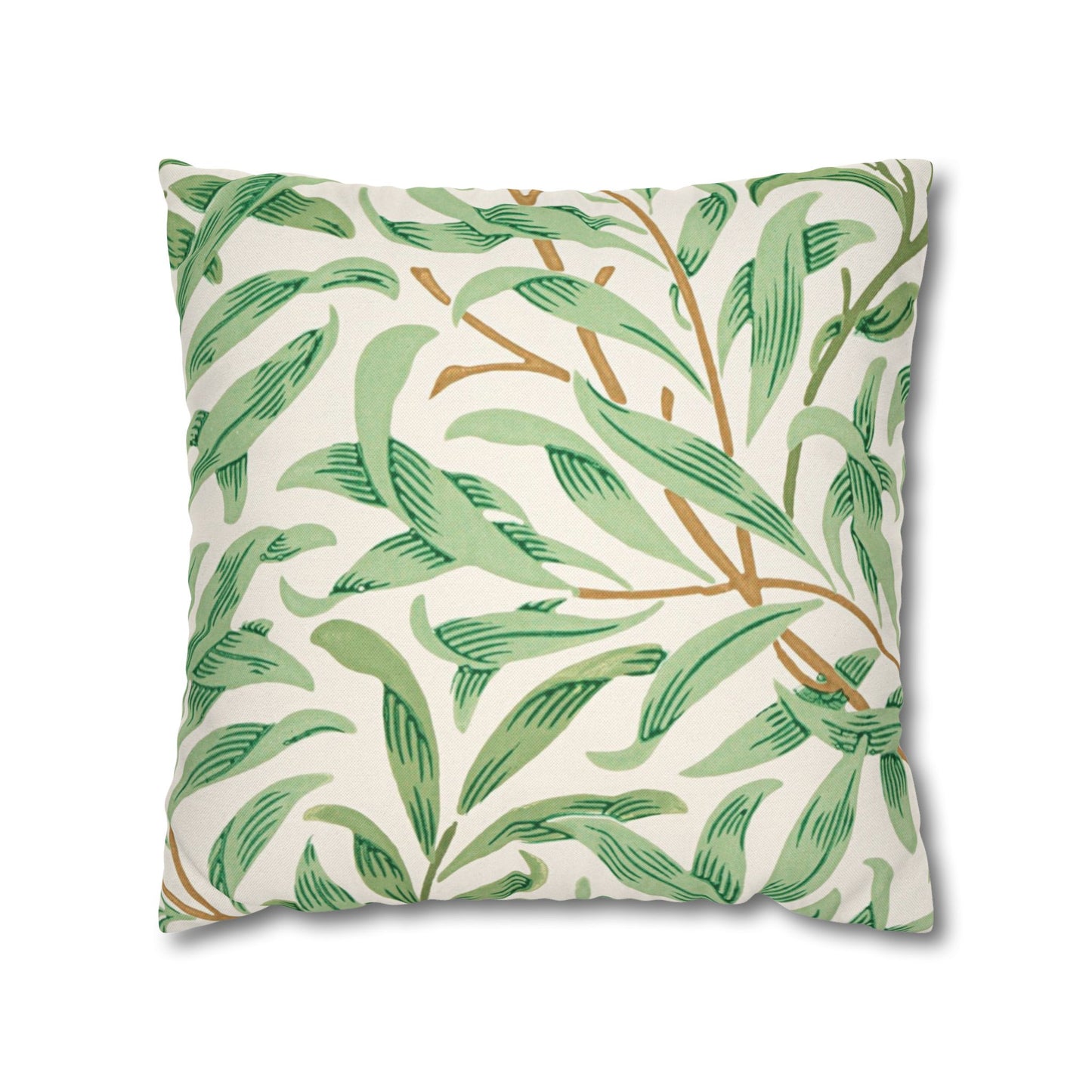 Willow Boughs Printed Square Pillow Cover (No Insert) - Multiple Sizes (14"x14", 16"x16", 18"x18", 20"x20"), Includes zipper closure