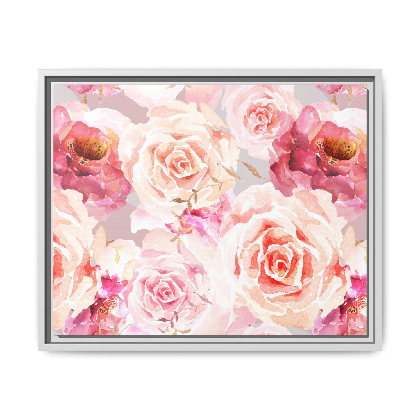 Bohemian Rose Framed Matte Canvas Art - Multiple Frame Colors & Size Options