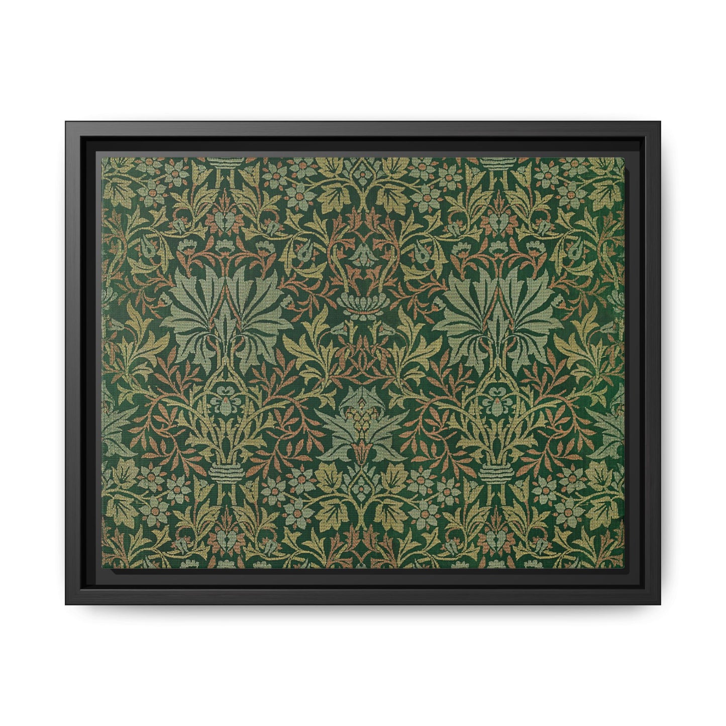 Flower Garden Framed Matte Canvas Art - Multiple Frame Colors & Size Options