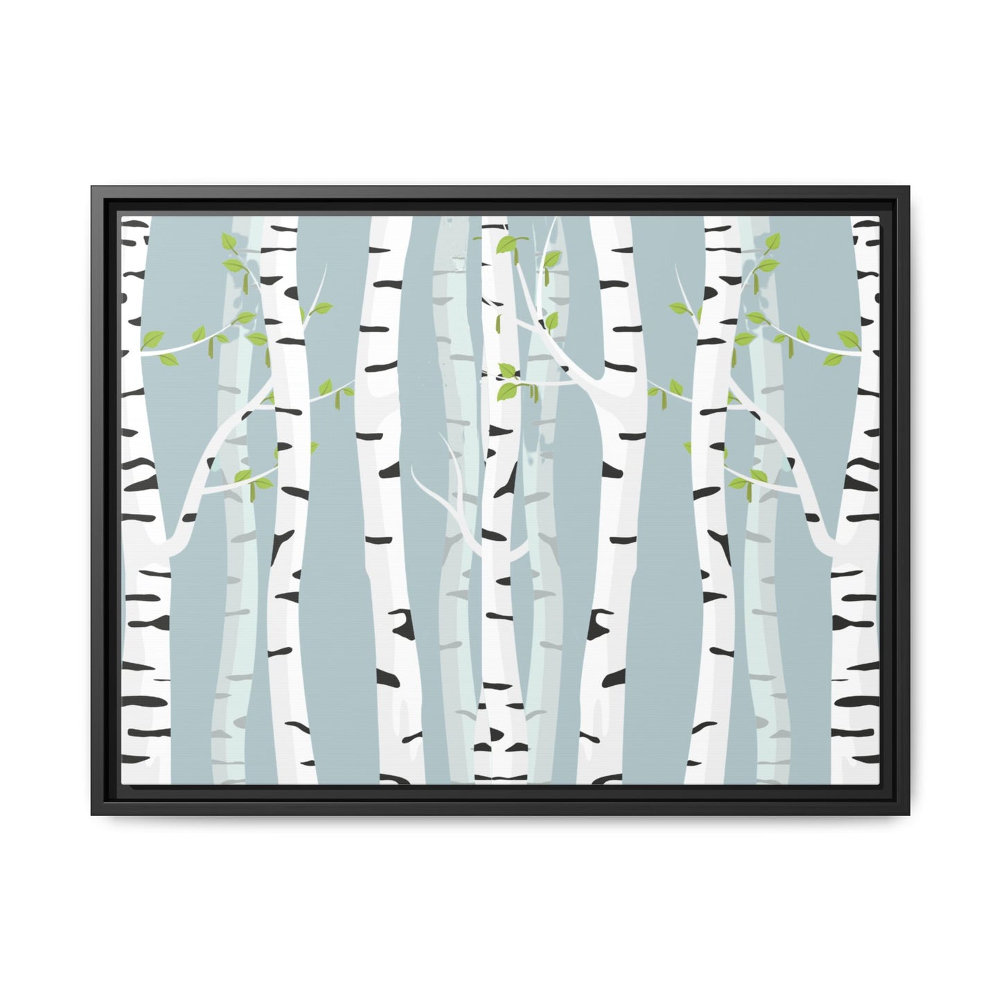White Birch Framed Matte Canvas Art - Multiple Frame Colors & Size Options
