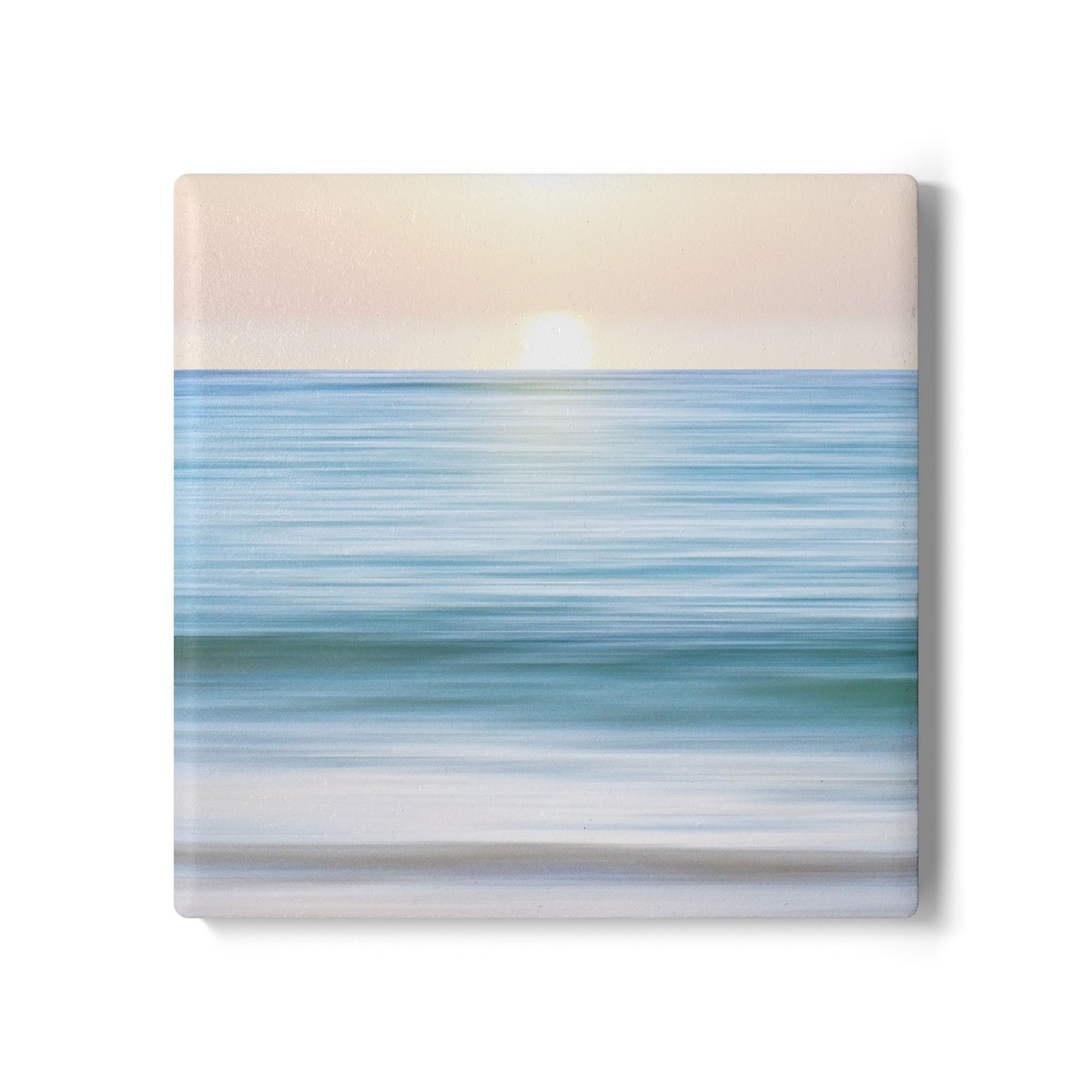 Coastal Cottage Sunset - Ceramic Tile Coaster, Cork Backed - Round or Square Size Choices, Perfect for Coastal Home Decor & Gifts - Priced per coaster