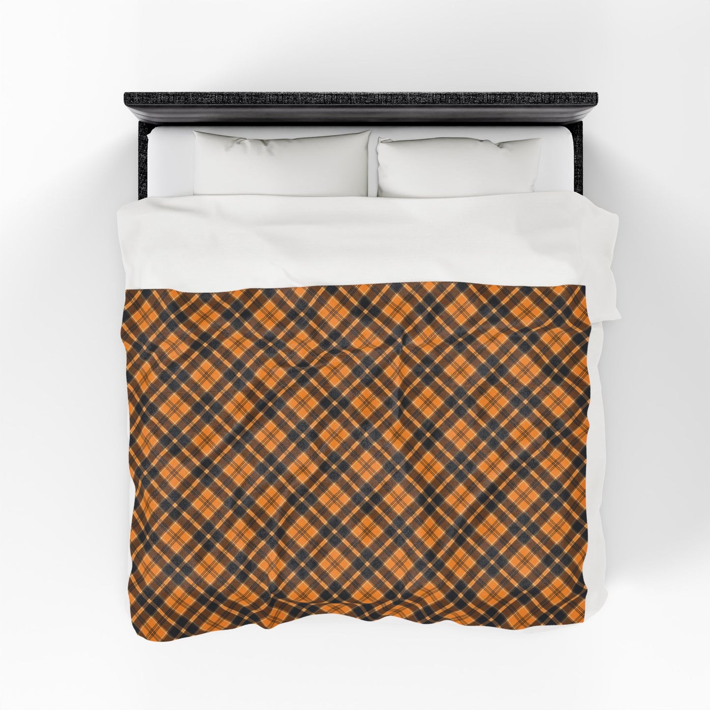Halloween Plaid Velveteen Plush Blanket - Multiple Sizes (30"x40", 50"x60", 60"x80") Warm Throw for Fall Decor, Perfect Gift for Home, Halloween & Thanksgiving Throw Blanket