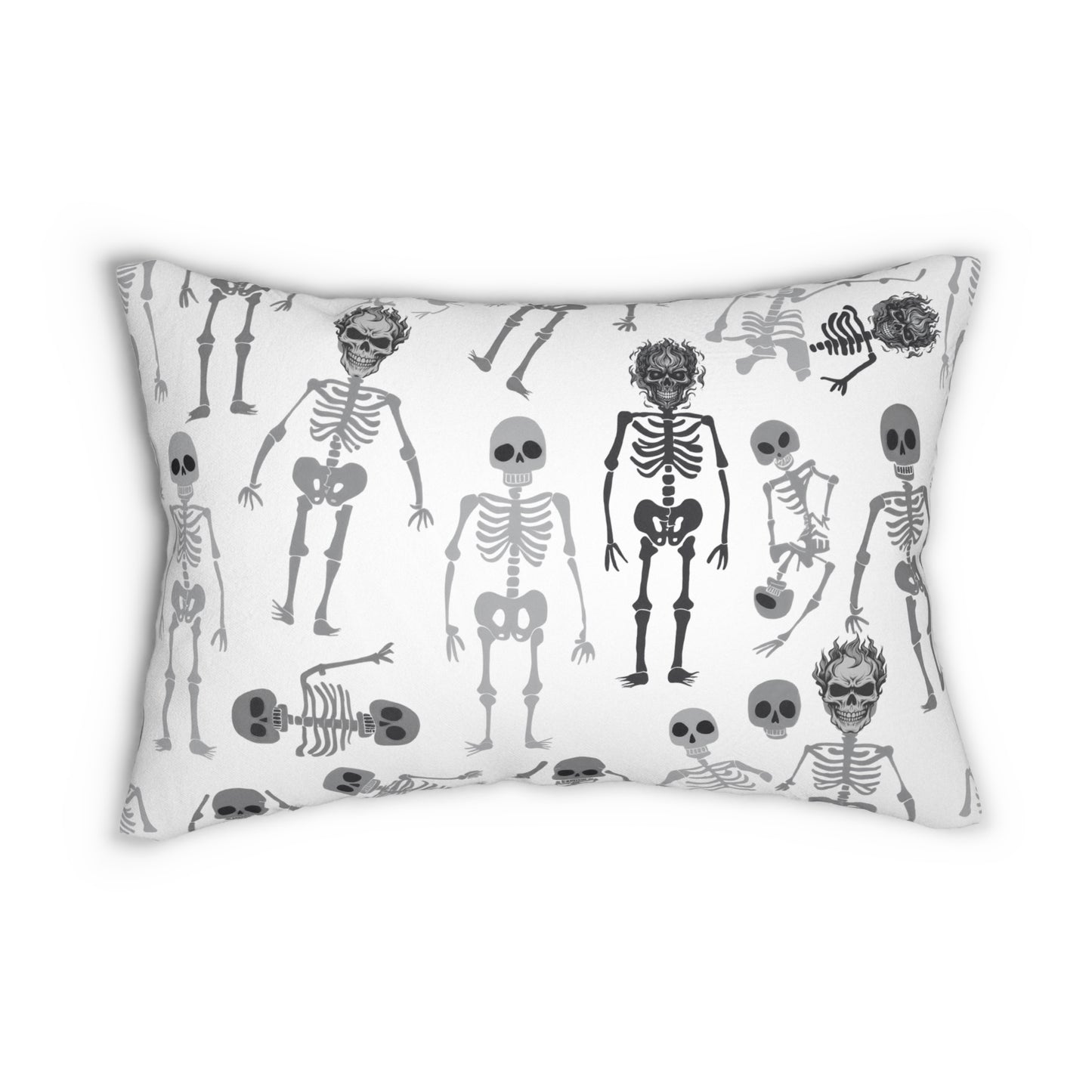 Skeletons Halloween Lumbar Pillow, Spooky Home Decor, Gift for Halloween, Skeleton Throw Pillow, Halloween Accent Pillow - Price for 1 pillow