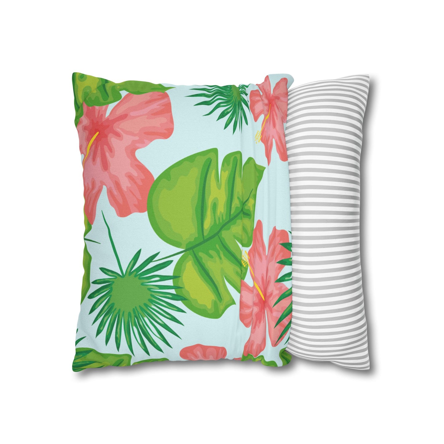Tropical Island Printed Square Pillow Cover (no insert) - Multiple Sizes (14"x14", 16"x16", 18"x18", 20"x20"), Includes zipper closure