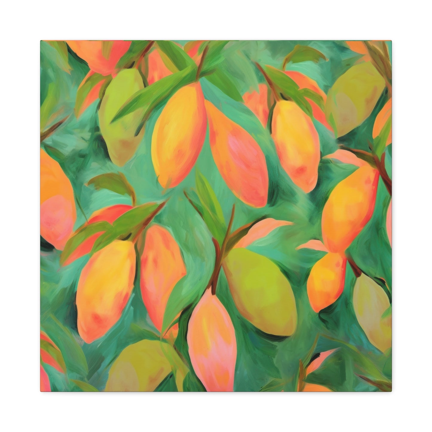 Mangoes Canvas Art Print - Multiple Sizing Options - Vibrant Mango Canvas Wall Art Print, Colorful Wall Decor, Perfect for Gifts, Mango Lover's Decor