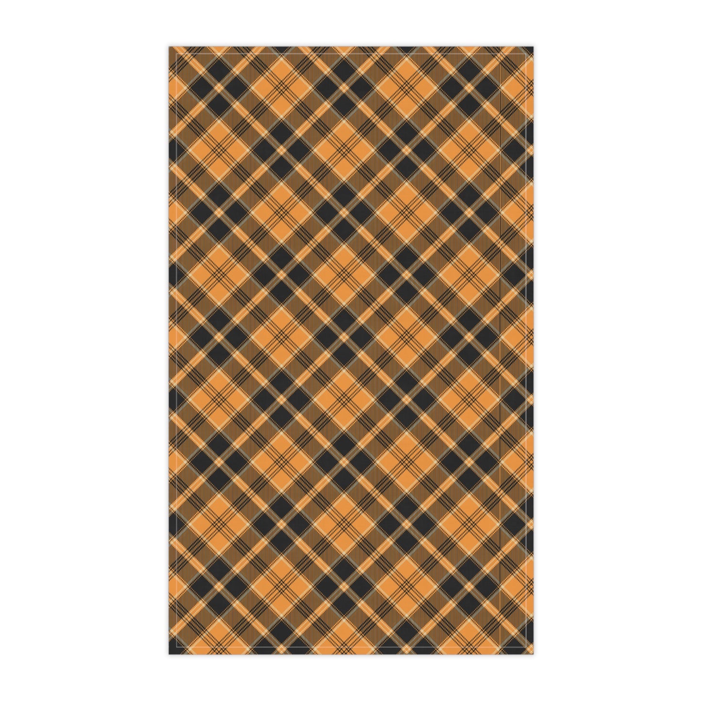 Halloween Plaid Tea Towels 18" x 30" - Halloween Tea Towels, Fall Home Accents, Fall Hostess Gift, Black & Orange Tea Towels, Halloween Kitchen Towels - Price for 1 towel