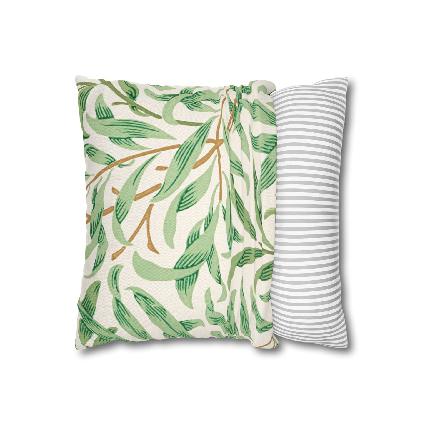 Willow Boughs Printed Square Pillow Cover (No Insert) - Multiple Sizes (14"x14", 16"x16", 18"x18", 20"x20"), Includes zipper closure