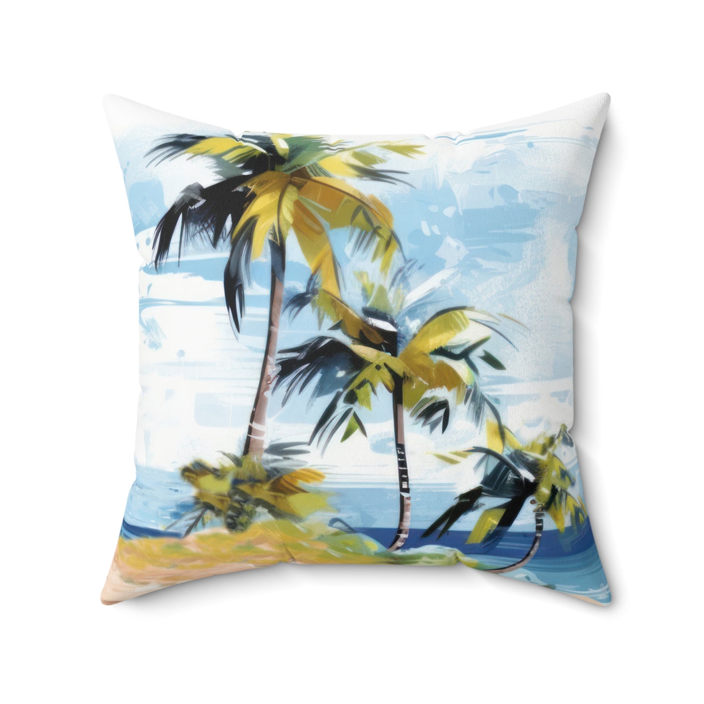 Tropical Retreat Printed Square Pillow Cover with Insert - Multiple Sizes (14"x14", 16"x16", 18"x18", 20"x20"), Includes insert and zipper closure