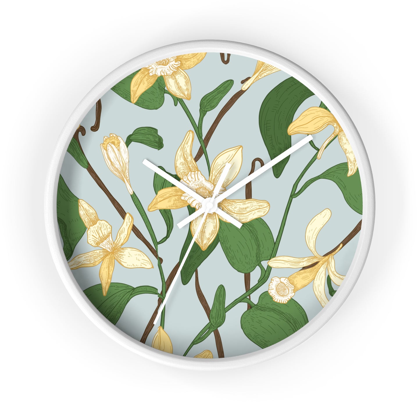 Vanilla Bean Wall Clock - Select from Black, White or Natural Wood Color