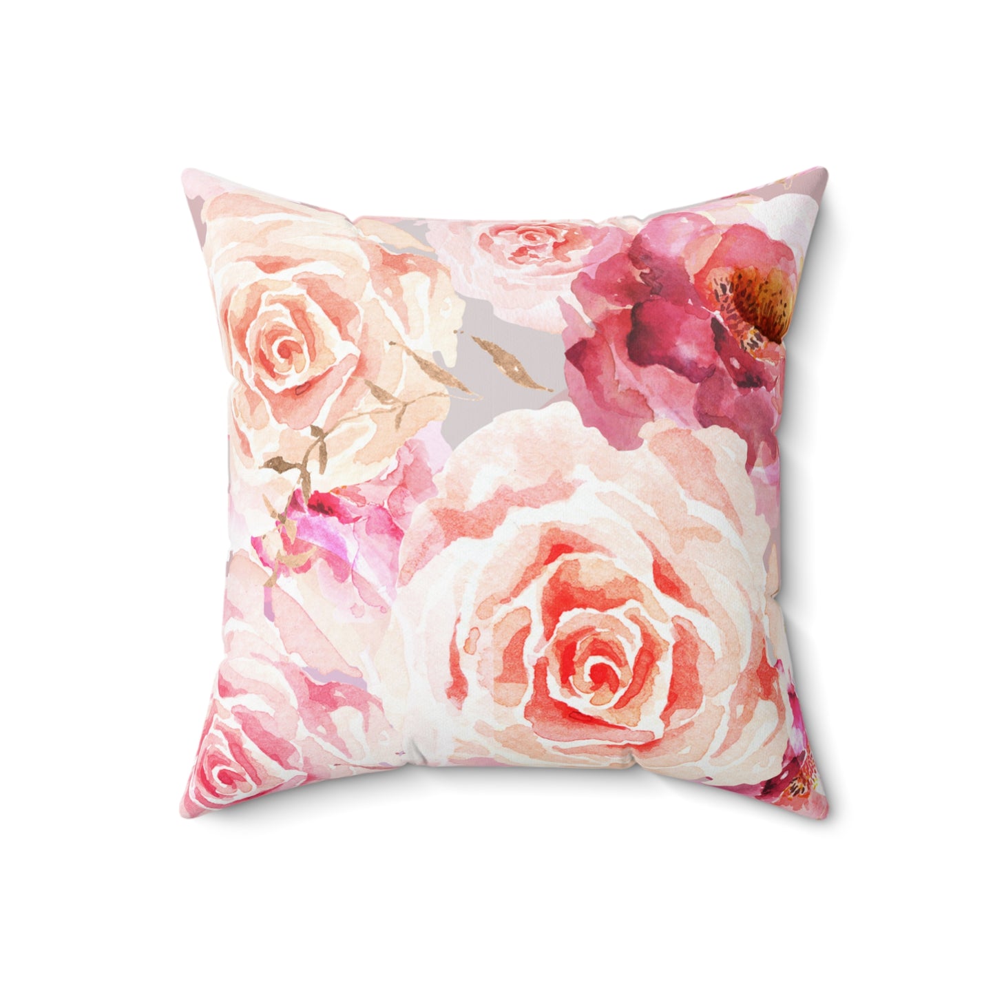 Bohemian Rose Printed Square Pillow Cover with Insert - Multiple Sizes (14"x14", 16"x16", 18"x18", 20"x20"), Includes insert and zipper closure