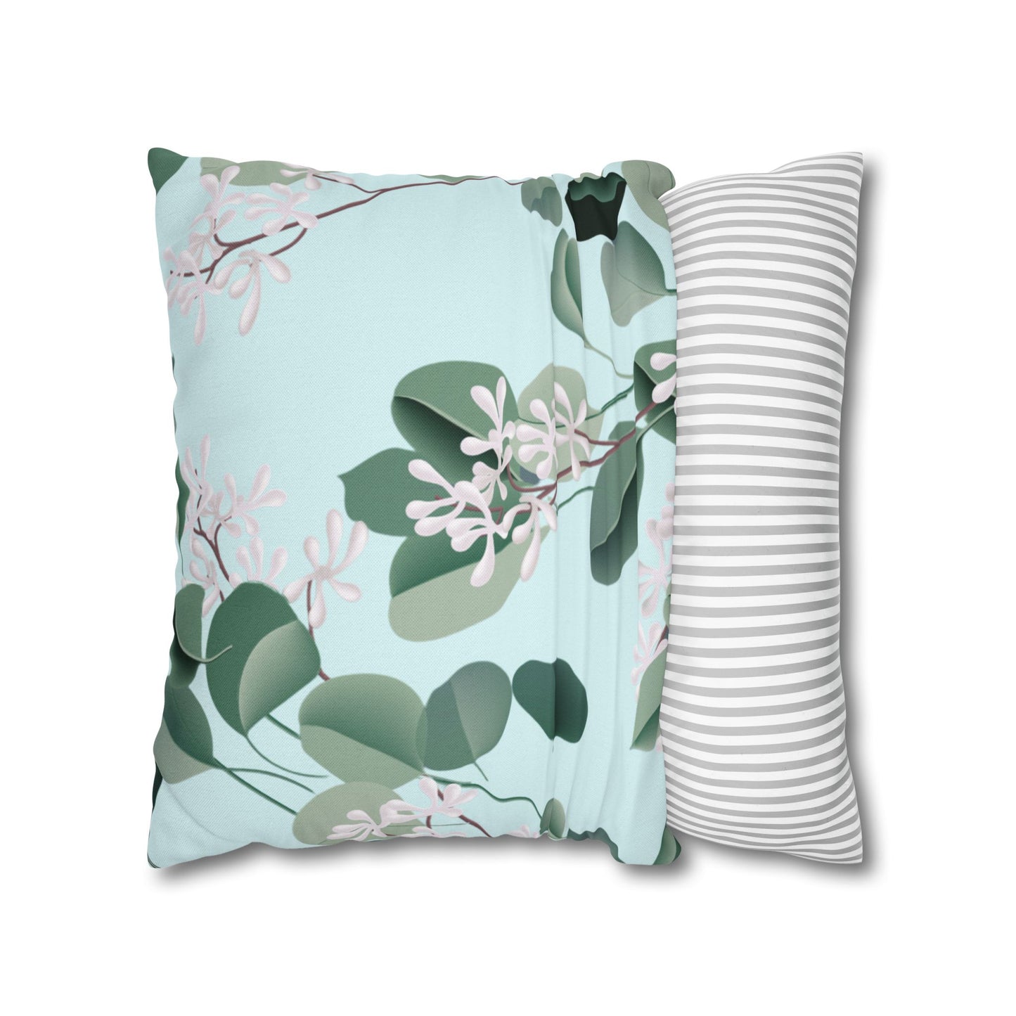 Spa Day Printed Square Pillow Cover (no insert) - Multiple Sizes (14"x14", 16"x16", 18"x18", 20"x20"), Includes zipper closure