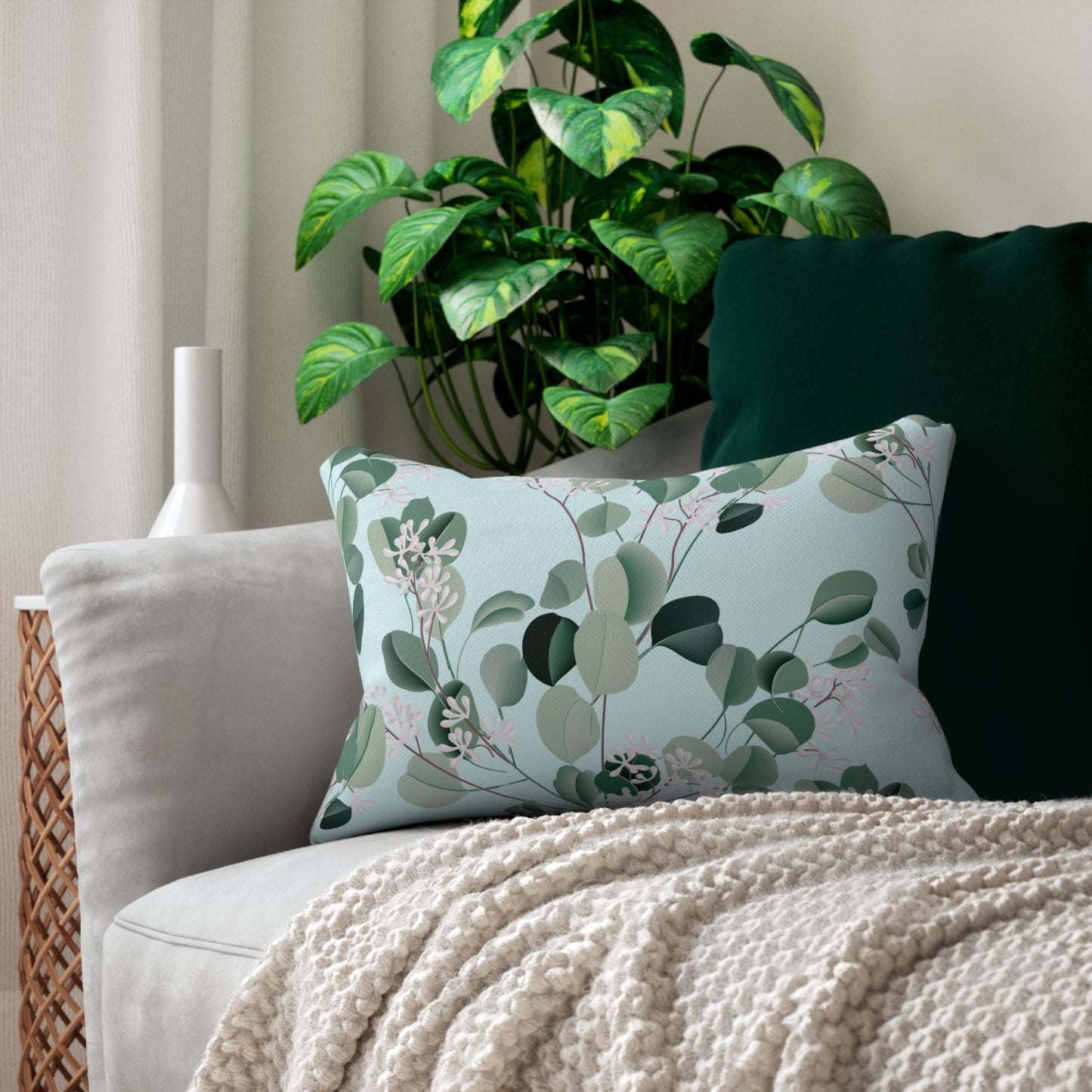 Spa Day Printed Lumbar Pillow with Insert (20" x 14") - Includes insert and zipper closure