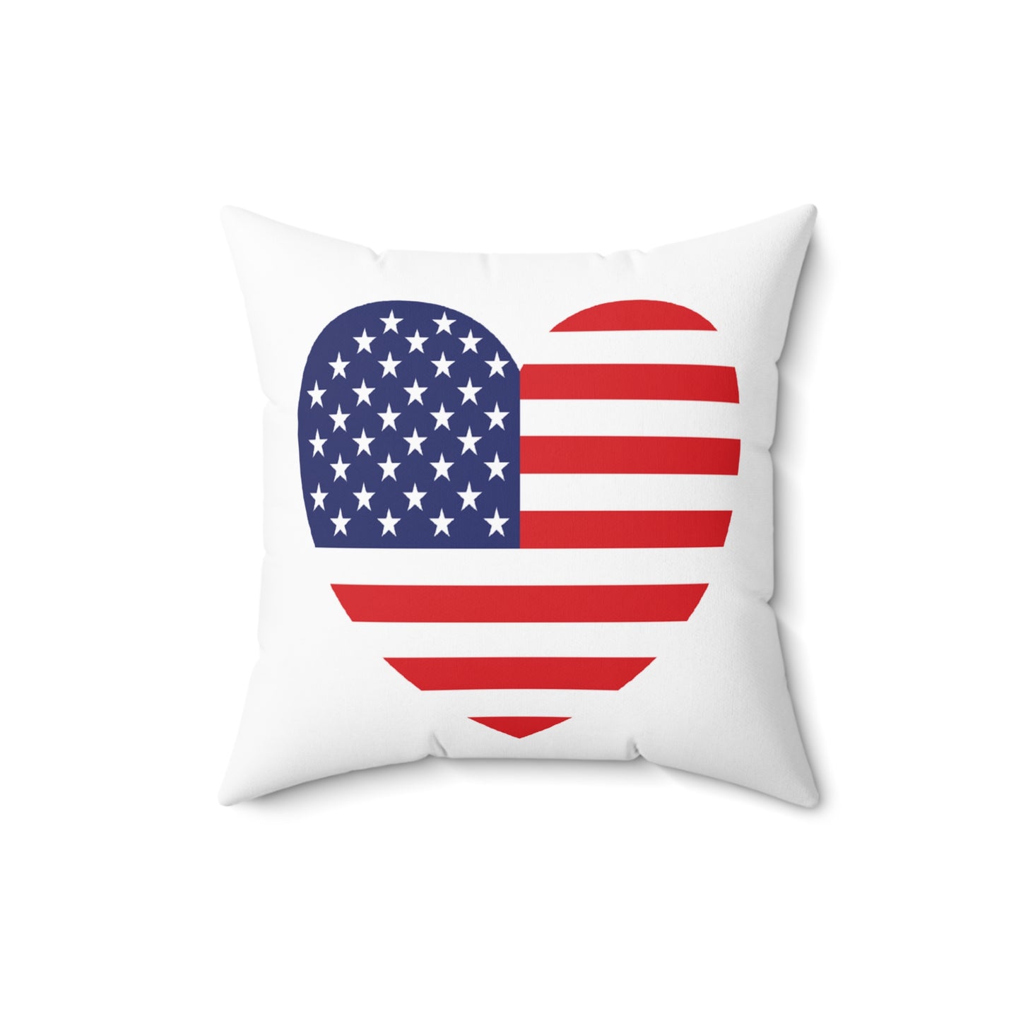American Flag Heart Square Pillow Cover with Insert - Multiple Sizes (14"x14", 16"x16", 18"x18", 20"x20") - Patriotic Heart Square Pillow | USA Love Decor | Independence Day, American Flag Pillow