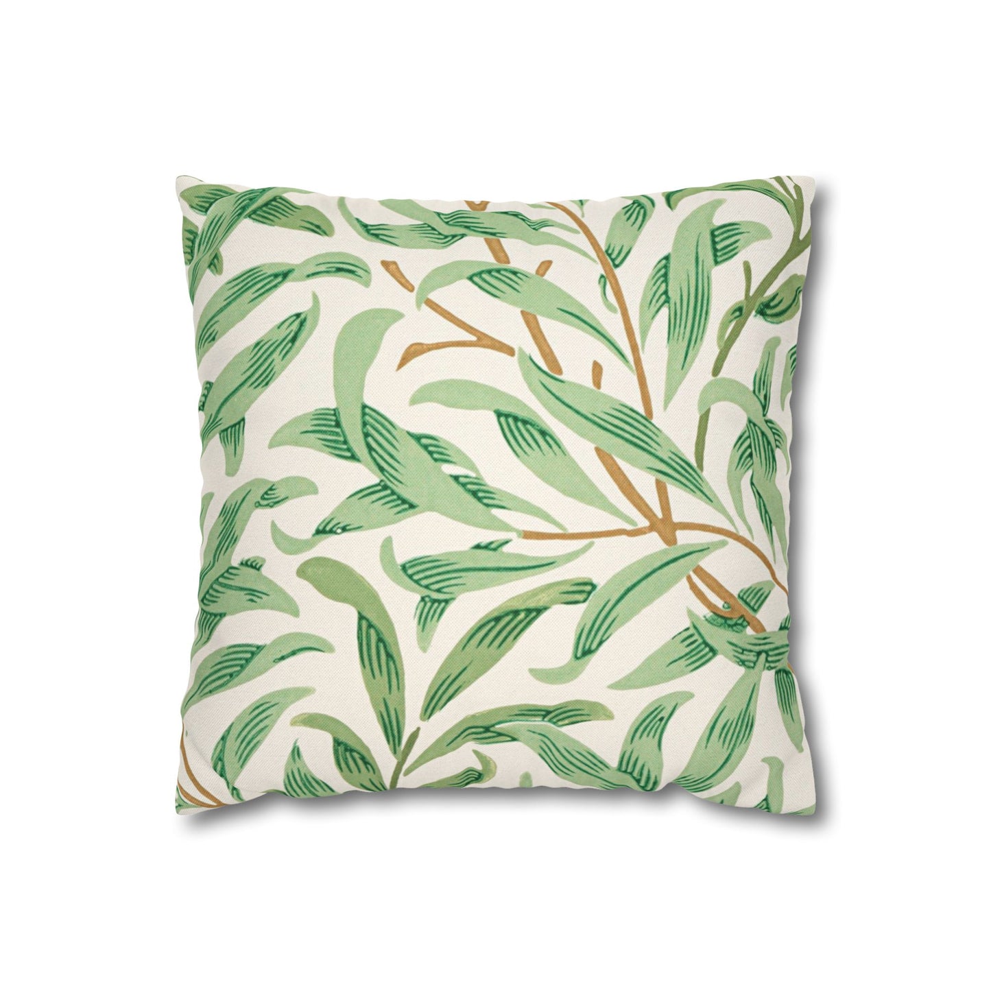 Willow Boughs Printed Square Pillow Cover (No Insert) - Multiple Sizes (14"x14", 16"x16", 18"x18", 20"x20"), Includes zipper closure