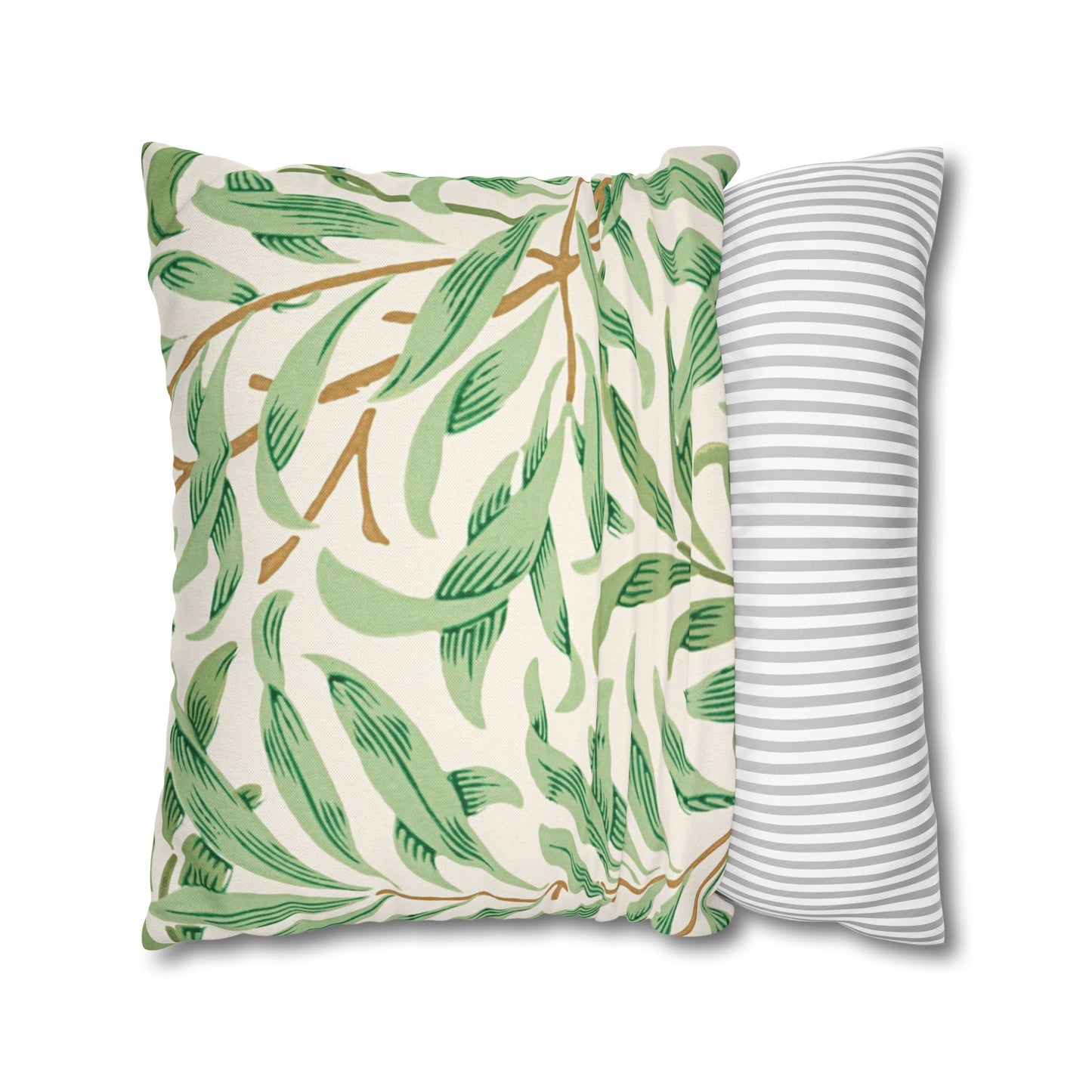Willow Boughs Printed Square Pillow Cover (No Insert) - Multiple Sizes (14"x14", 16"x16", 18"x18", 20"x20"), Includes zipper closure