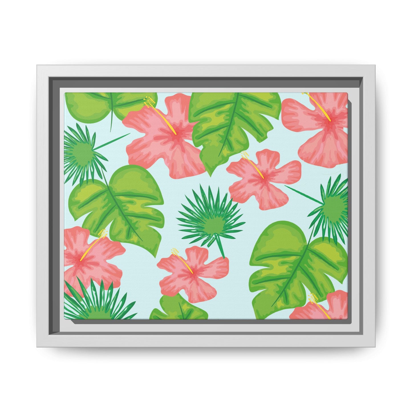 Tropical Island Framed Matte Canvas Art - Multiple Frame Colors & Size Options