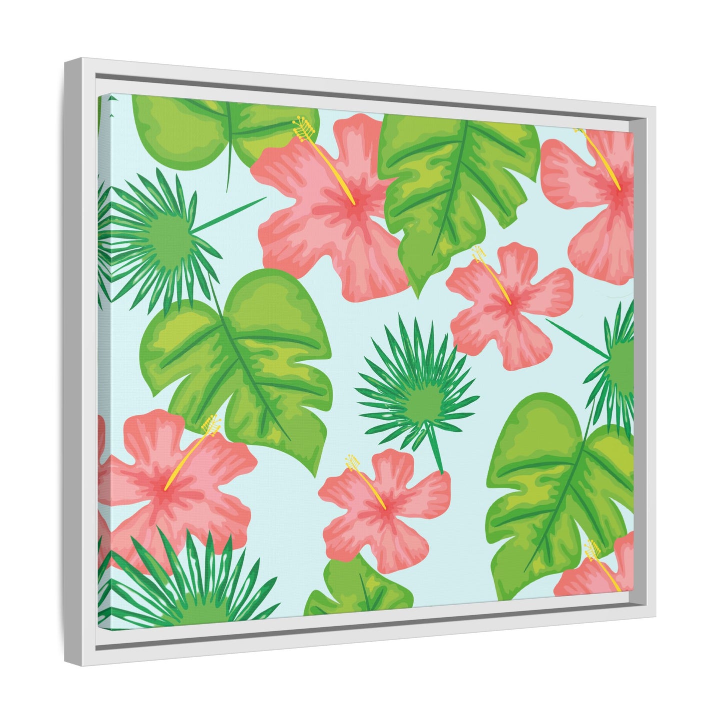 Tropical Island Framed Matte Canvas Art - Multiple Frame Colors & Size Options