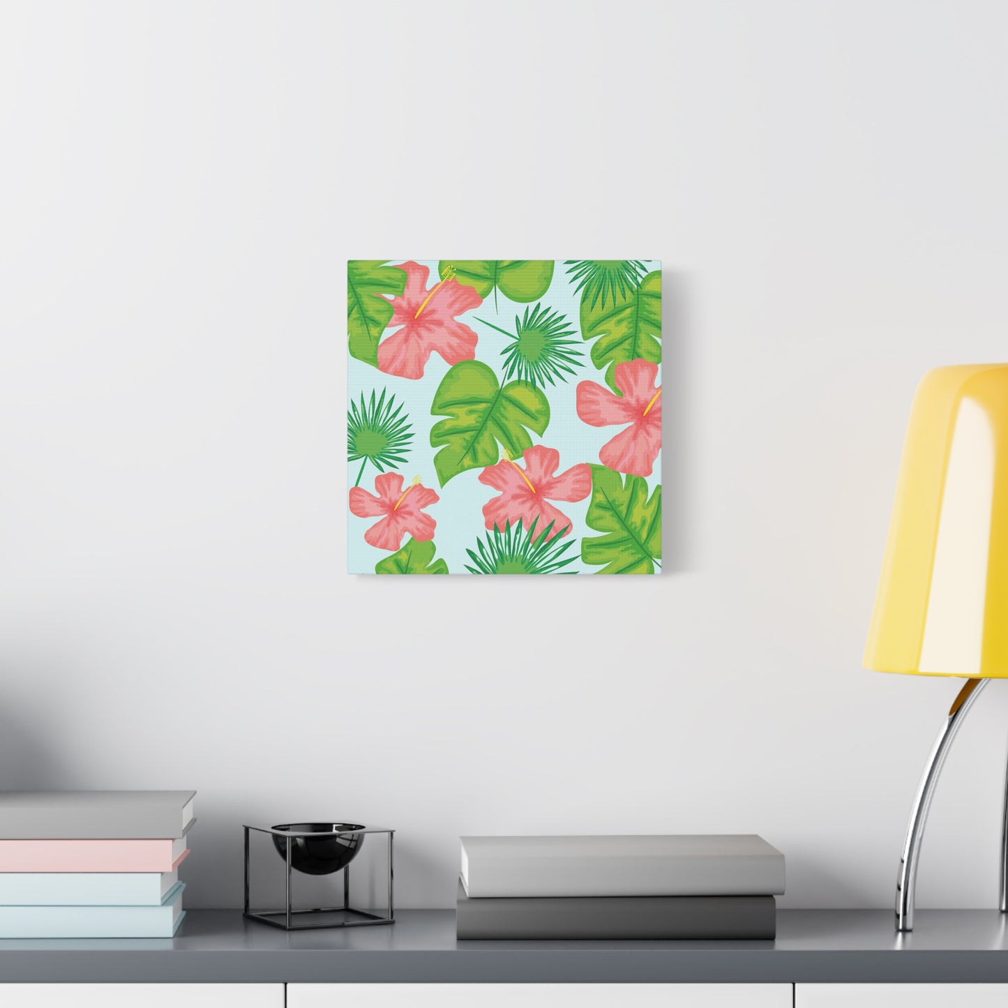 Tropical Island Canvas Art Print - Multiple Sizing Options - Tropical Art Wall Print, Floral Matte Canvas Home Decor
