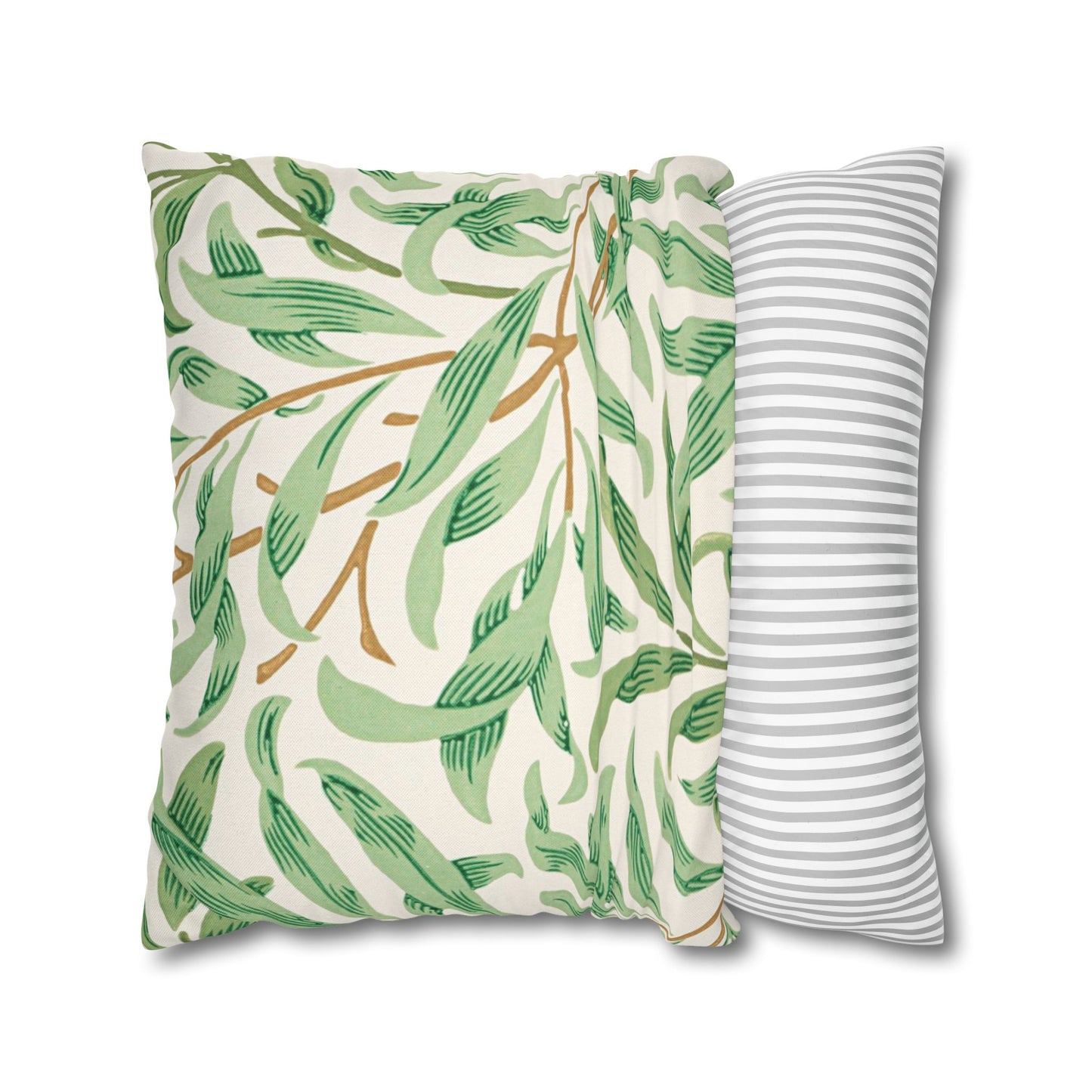 Willow Boughs Printed Square Pillow Cover (No Insert) - Multiple Sizes (14"x14", 16"x16", 18"x18", 20"x20"), Includes zipper closure