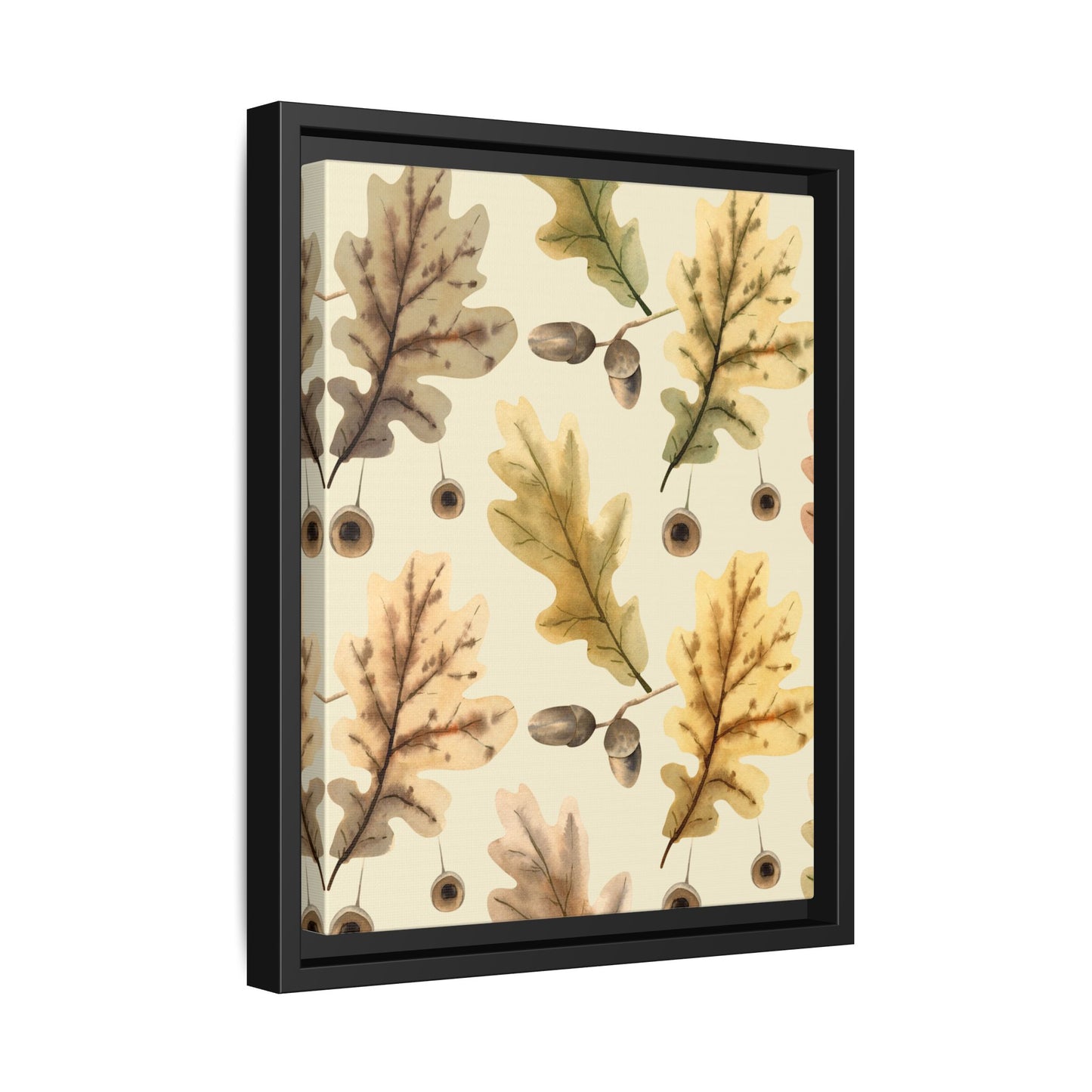 Oak Leaves Framed Matte Canvas Art - Multiple Frame Colors & Size Options