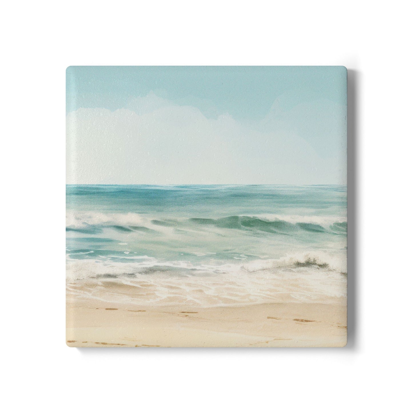 Ocean Breeze - Ceramic Tile Coaster, Cork Backed - Round or Square Size Choices, Perfect for Coastal Home Decor & Gifts - Priced per coaster