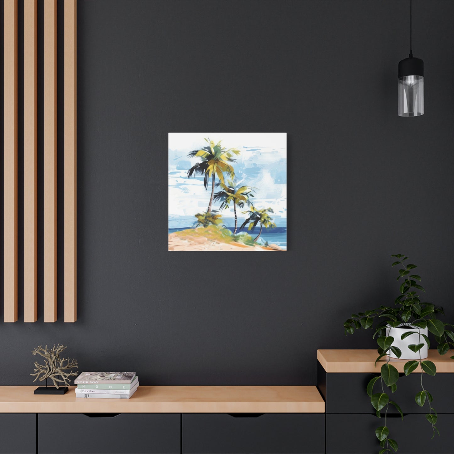 Tropical Retreat Canvas Wall Art Print - Multiple Sizing Options - Tropical Canvas Print, Coastal Wall Art, Beach Decor, Palm Tree Artwork