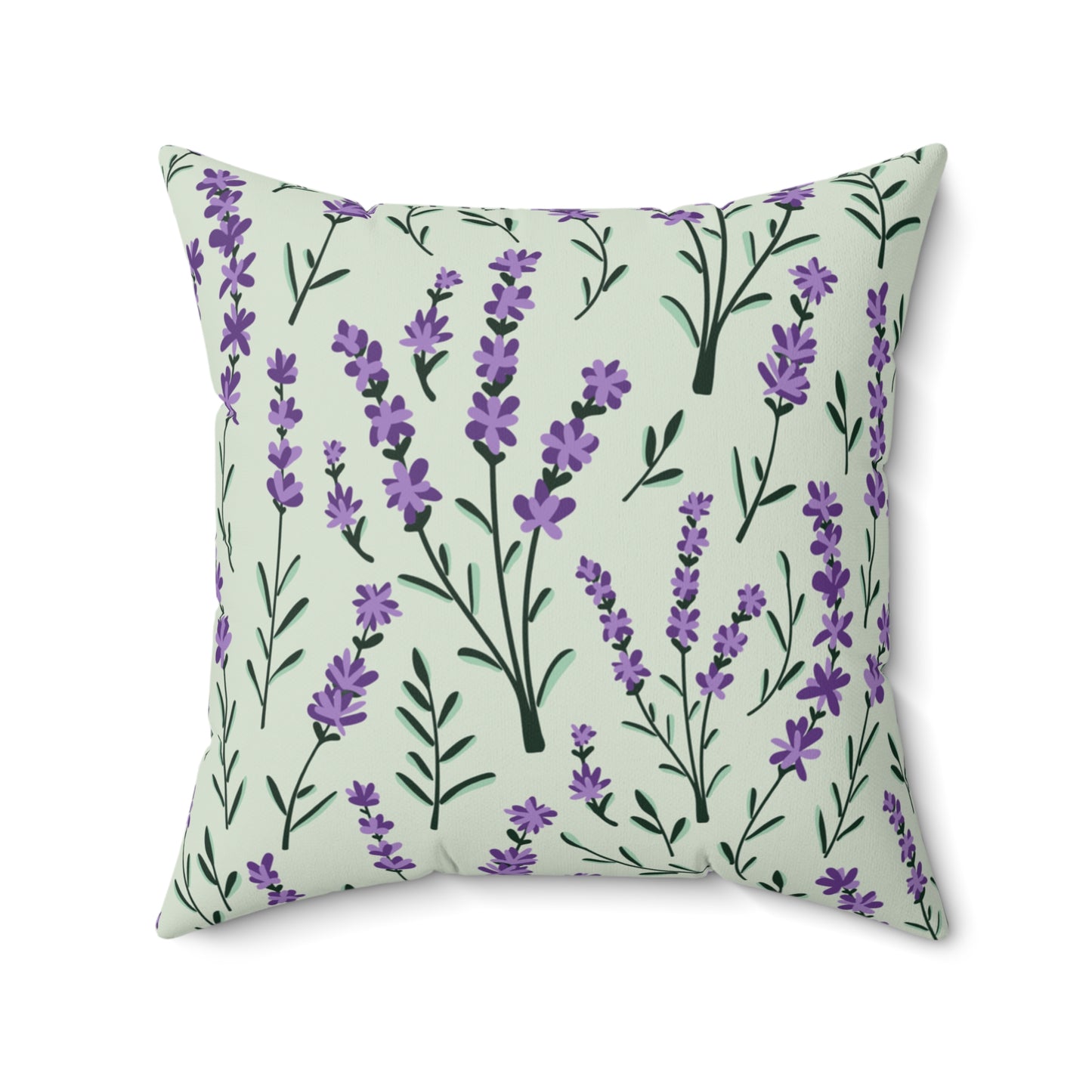Lavender Sage Printed Square Pillow Cover with Insert - Multiple Sizes (14"x14", 16"x16", 18"x18", 20"x20"), Includes insert and zipper closure