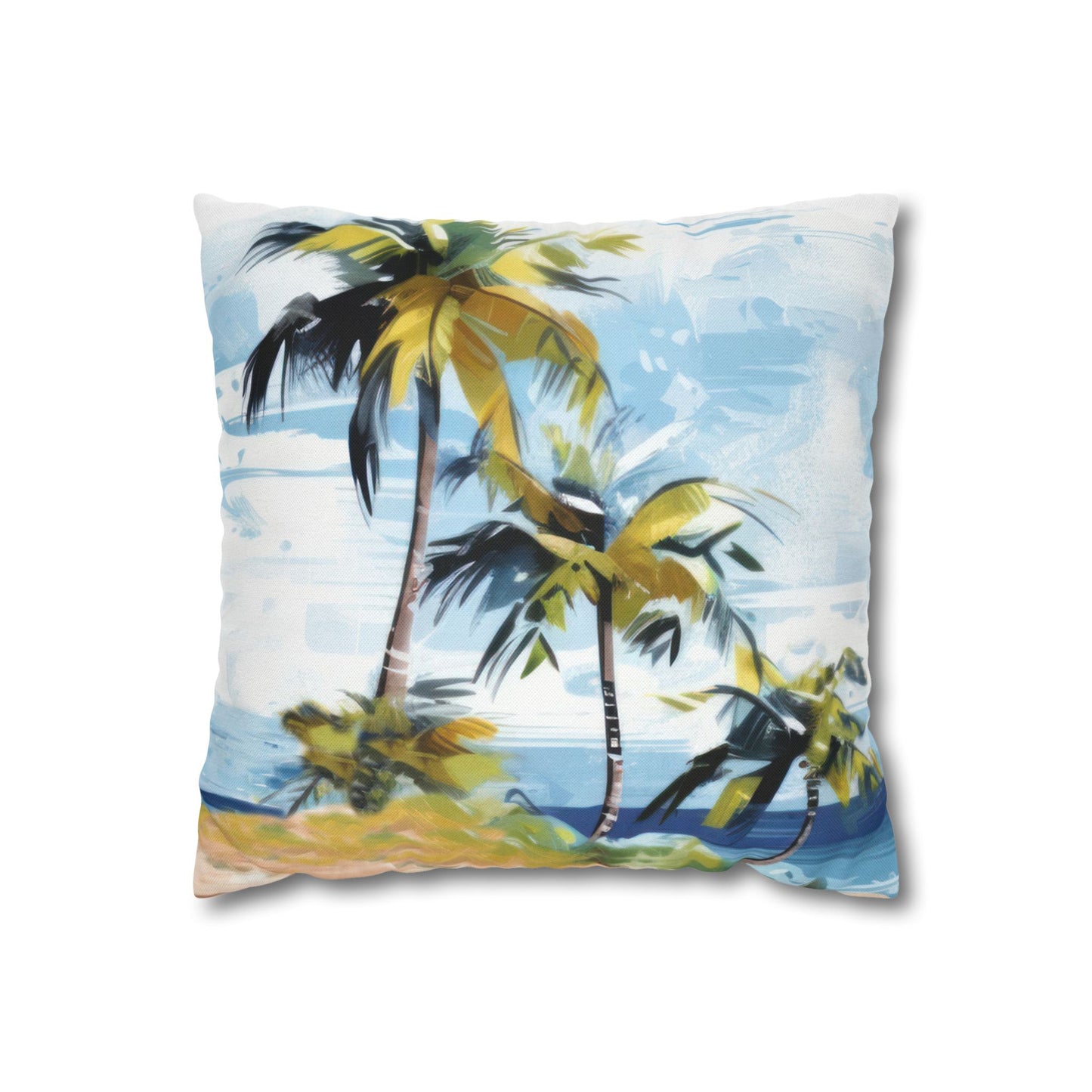 Tropical Retreat Printed Square Pillow Cover (no insert) - Multiple Sizes (14"x14", 16"x16", 18"x18", 20"x20"), Includes zipper closure