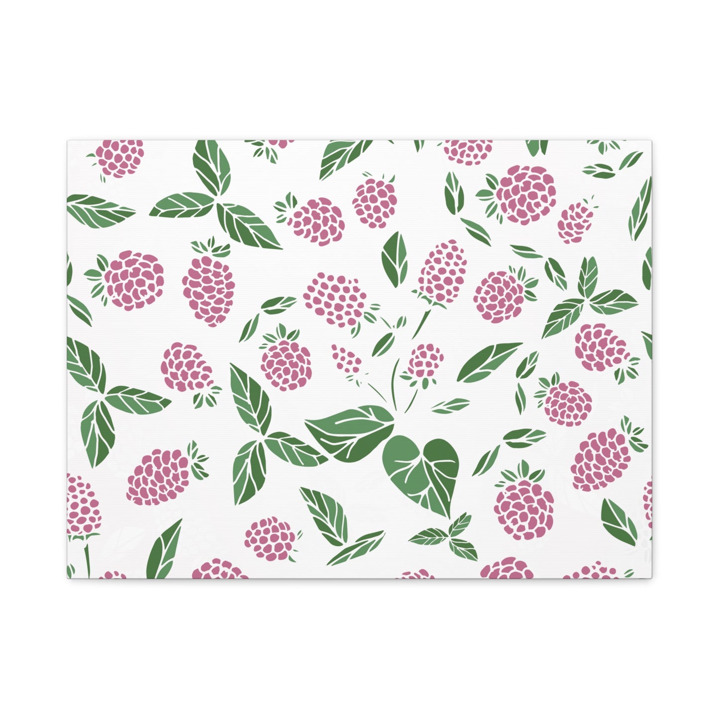 Pink Berry Canvas Wall Art Print - Multiple Sizing Options - Pink & White Art Canvas, Raspberry Print Decor, Gift for her
